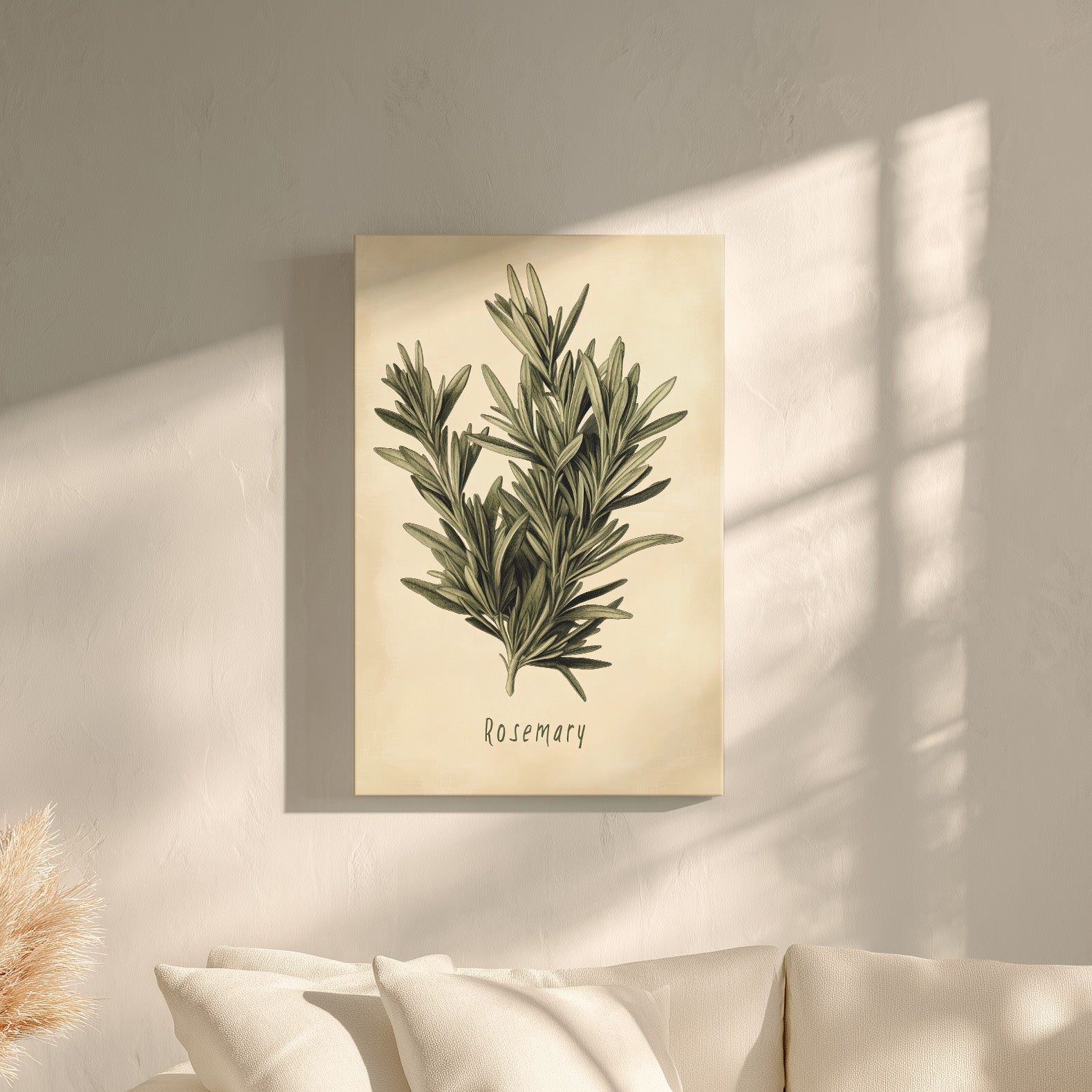 .75" Matte Canvas - Botanical Rosemary Study