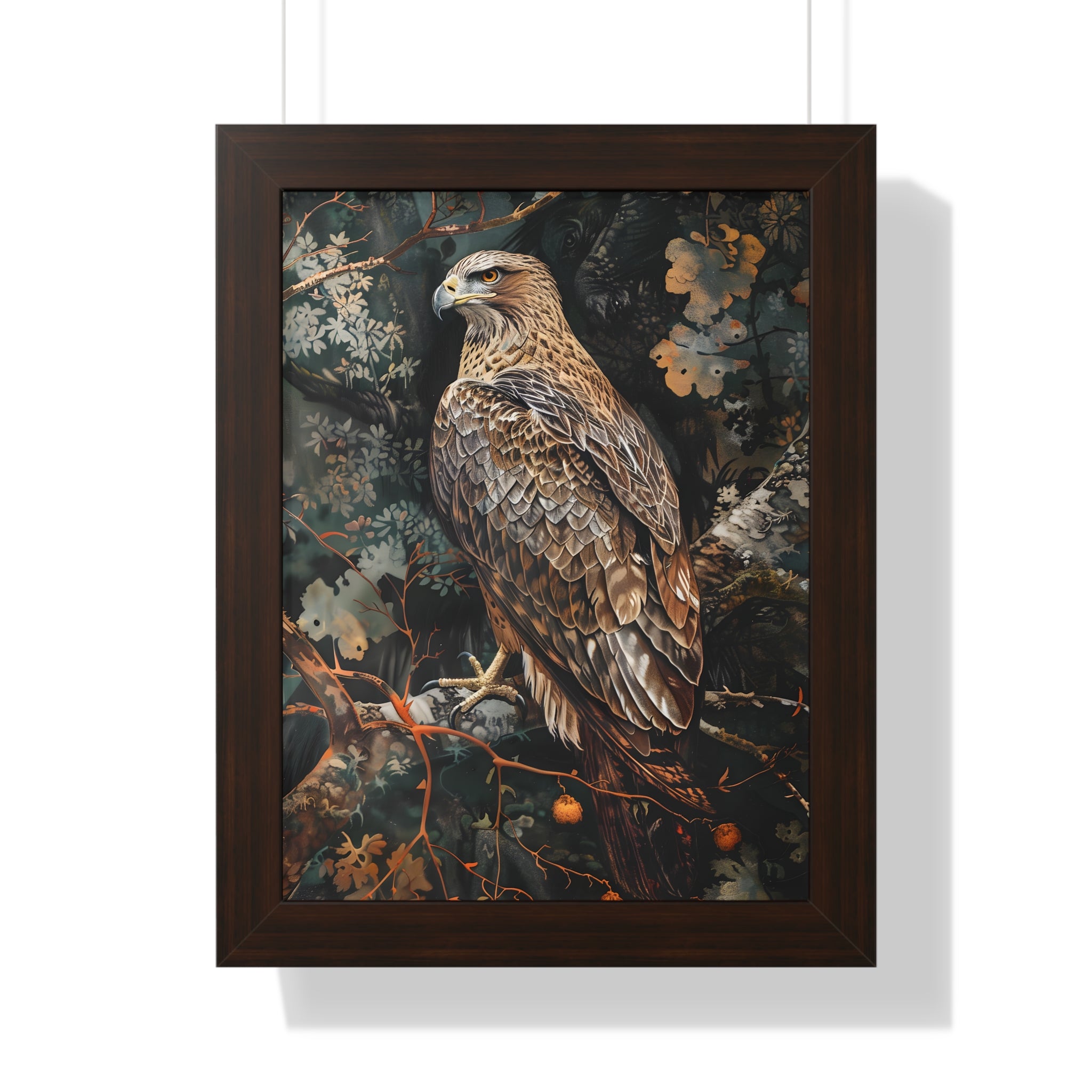 Framed Paper Print - Majestic Hawk in Autumn
