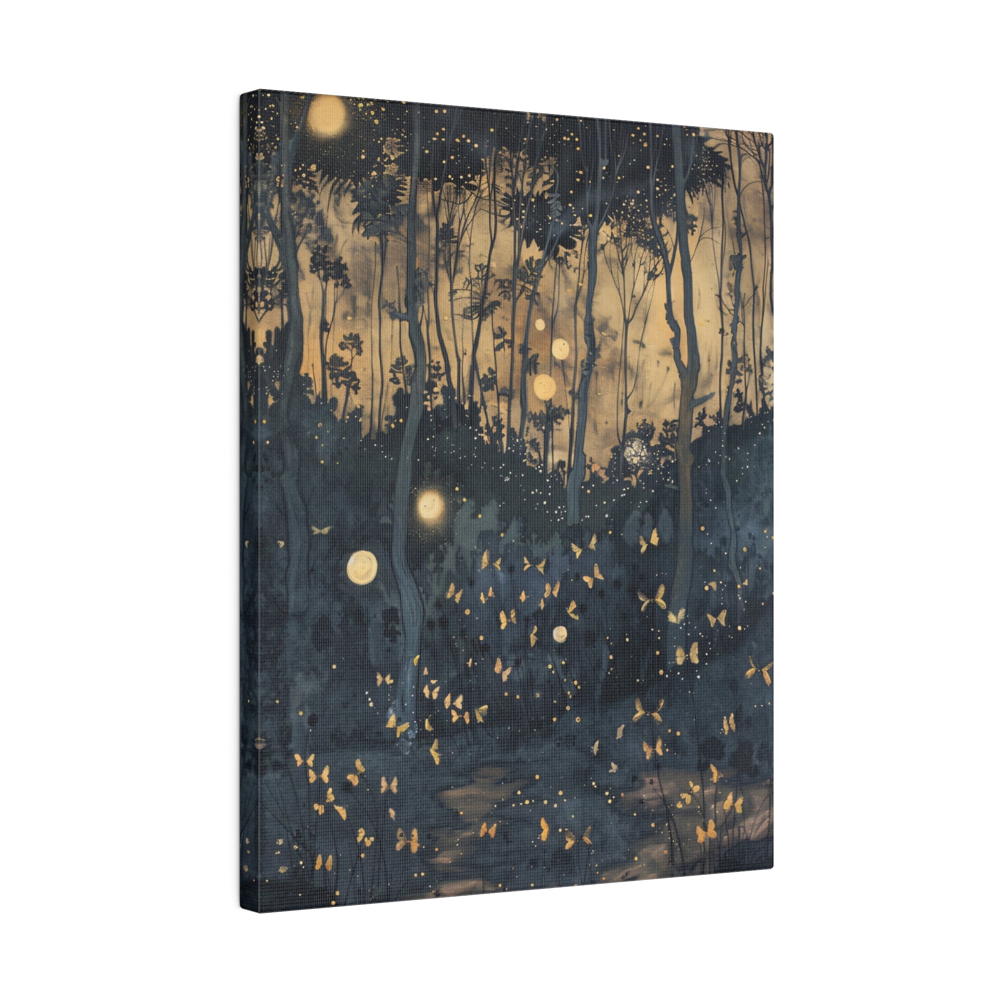 .75" Matte Canvas - Golden Firefly Nightscape