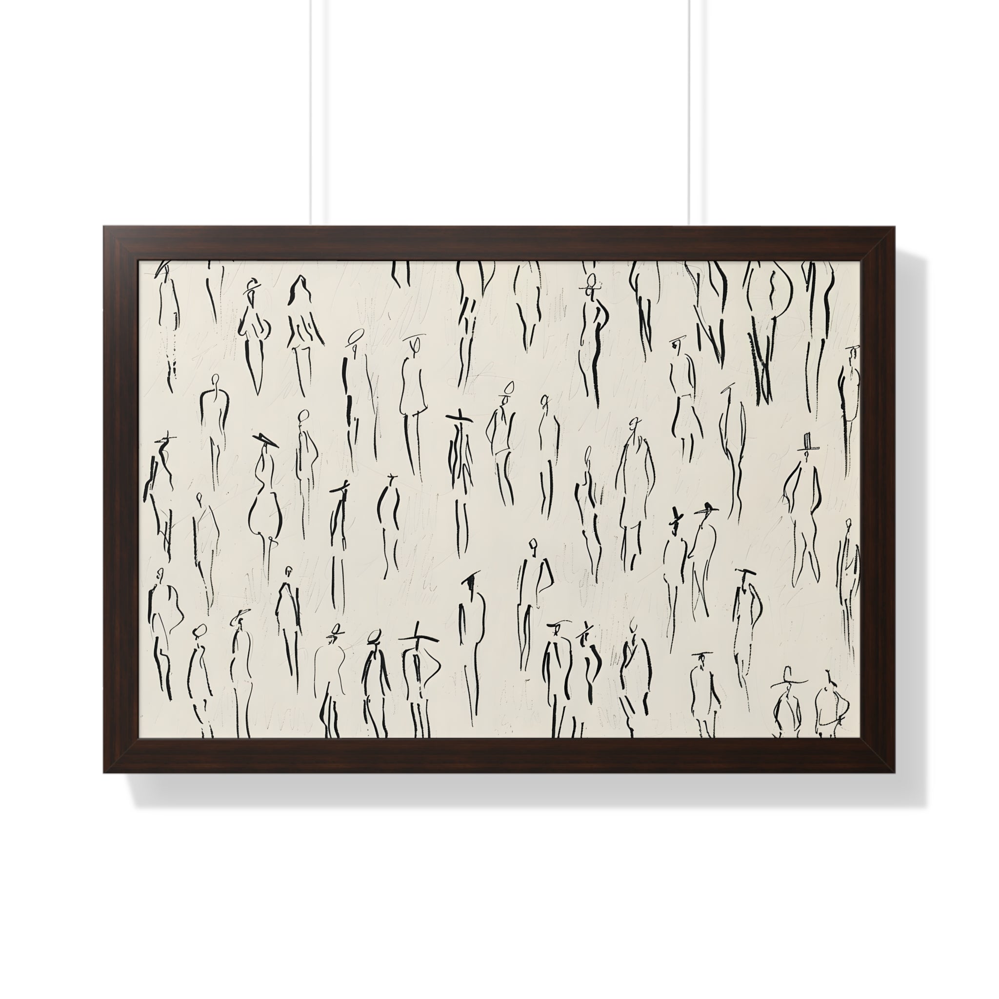Framed Paper Print - Crowd in Motion Linework