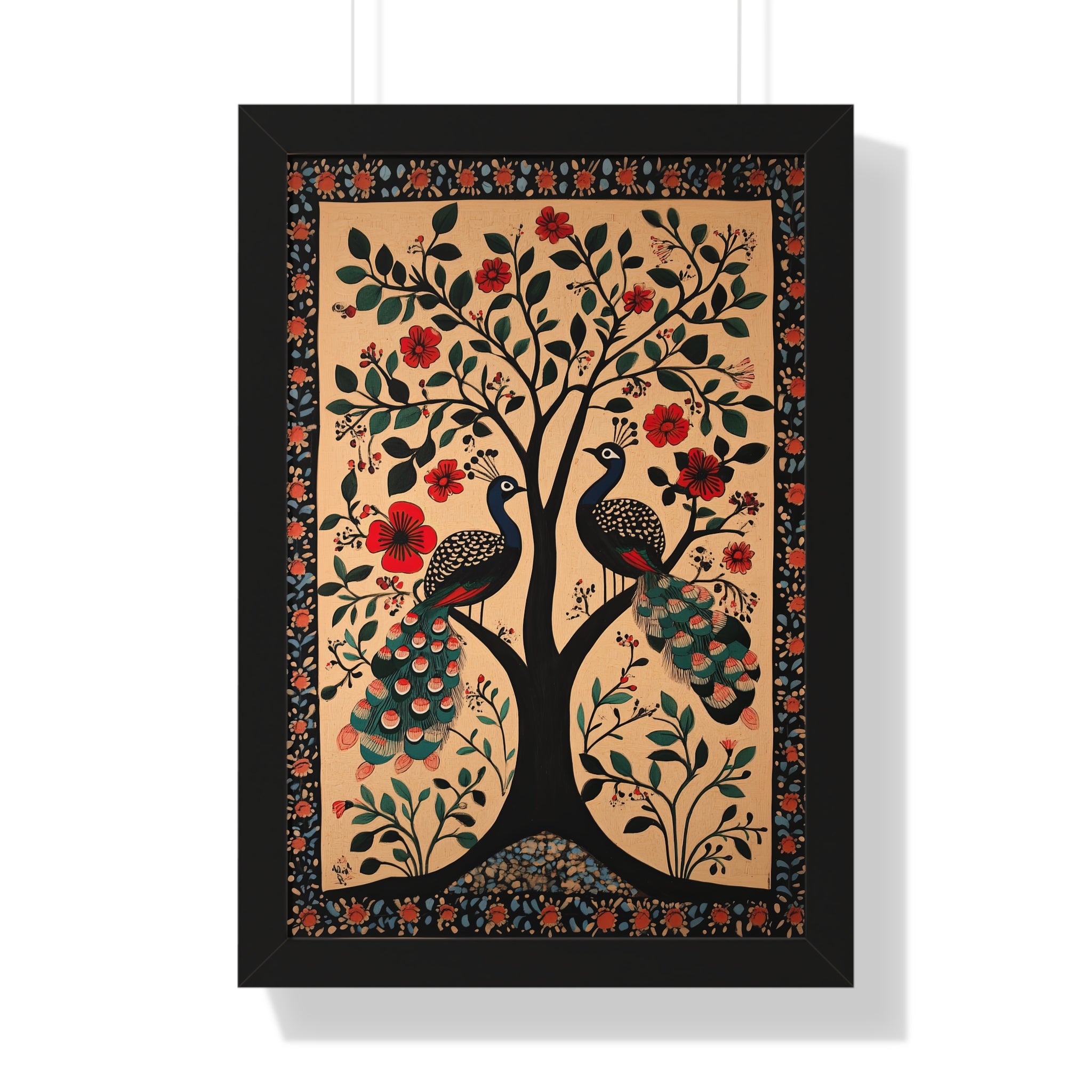 Framed Paper Print - Lovers Under Blooming Canopy