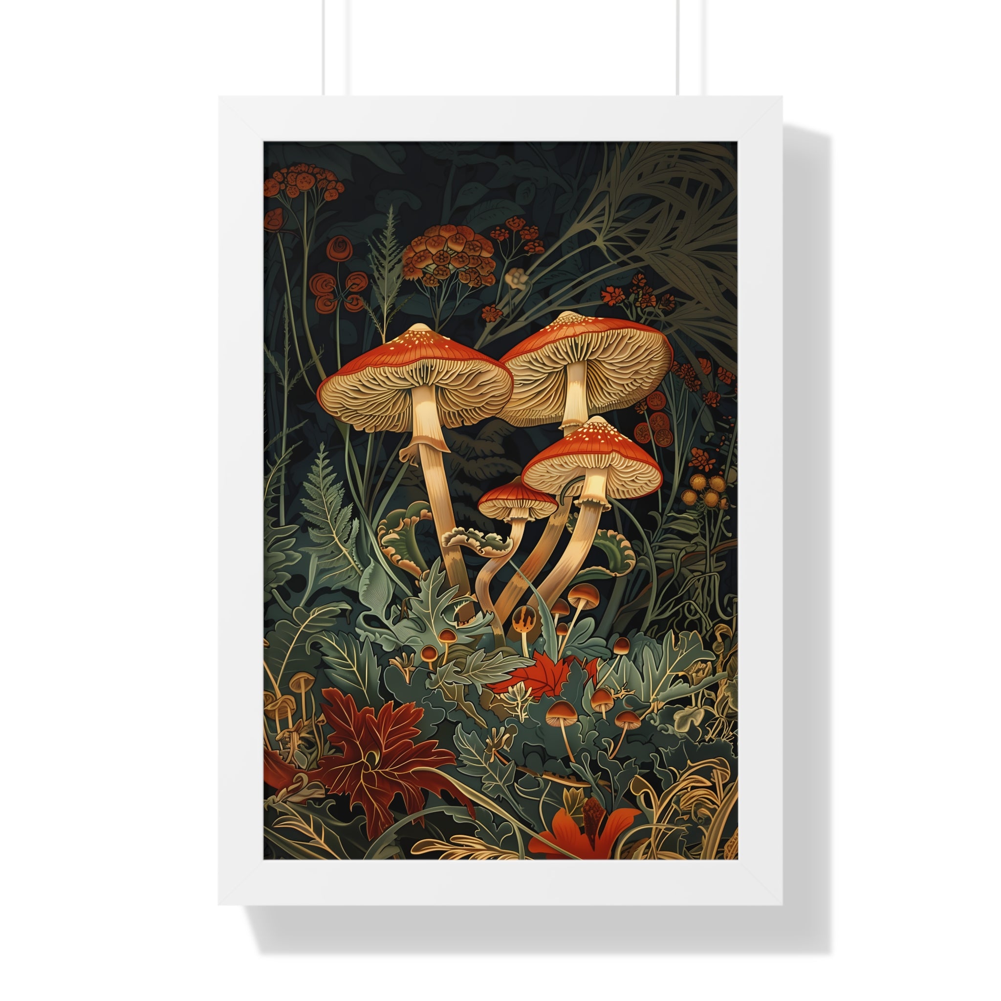 Framed Paper Print - Elegant Mushroom Reverie