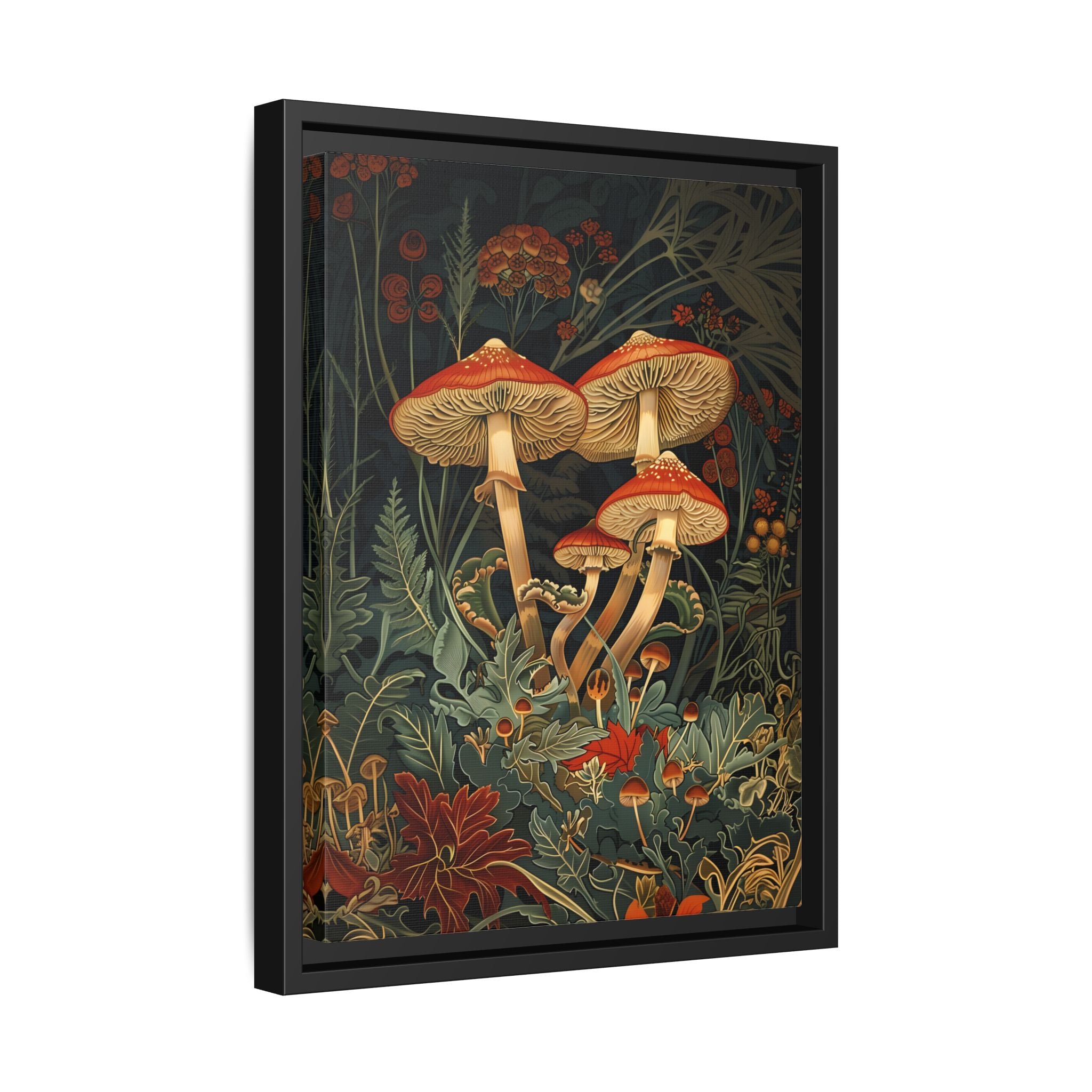 Framed Canvas - Elegant Mushroom Reverie