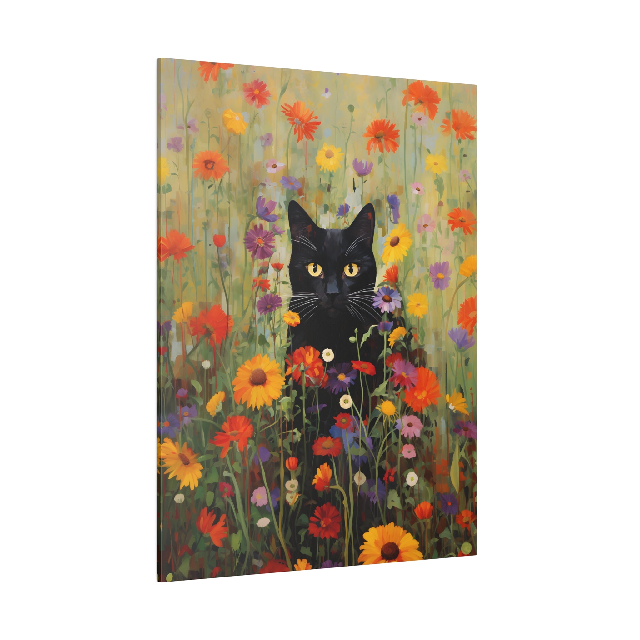 .75" Matte Canvas - Feline Floral Fantasia