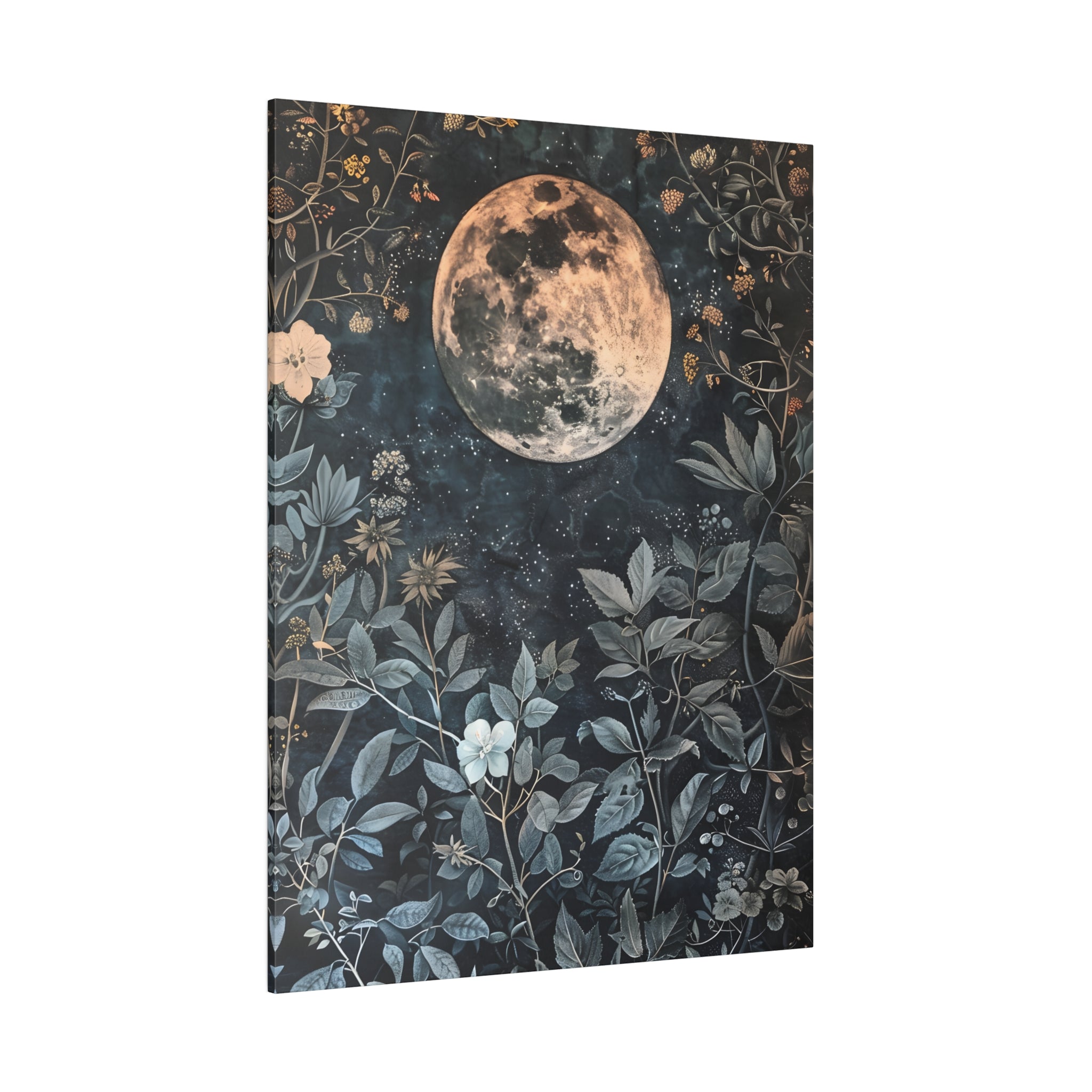 .75" Matte Canvas - Midnight Moonlit Garden