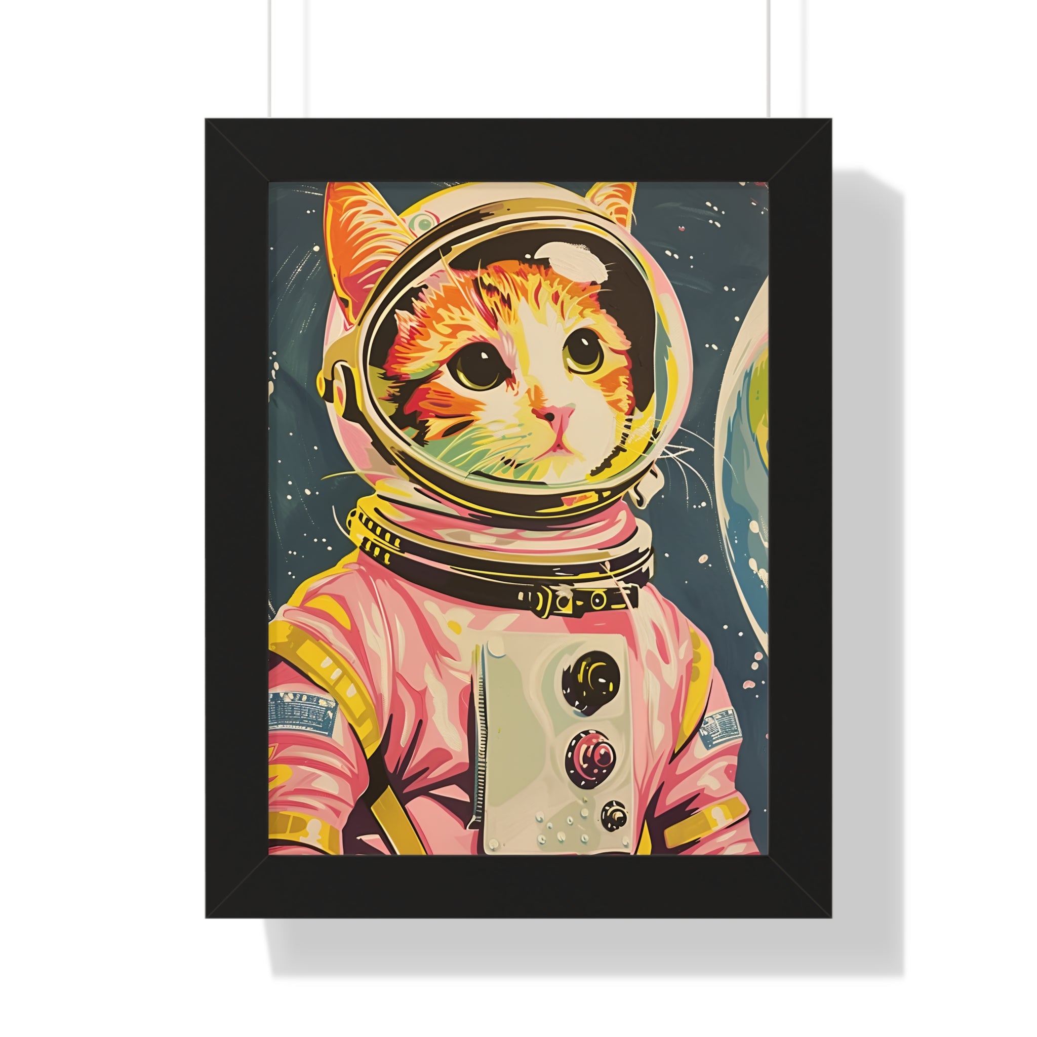 Framed Paper Print - Catstronaut Pink Mission