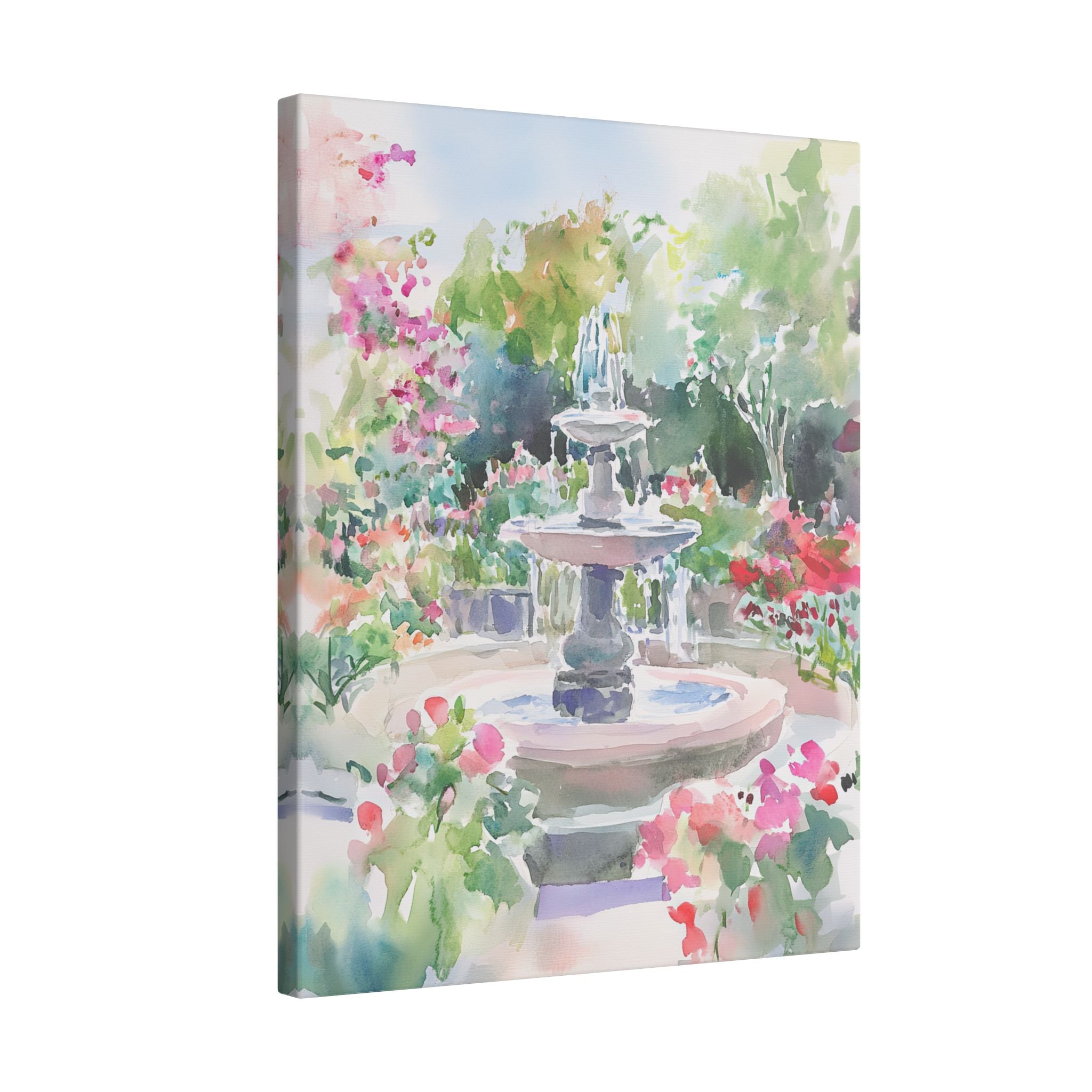 .75" Matte Canvas - Charleston Garden Fountain View