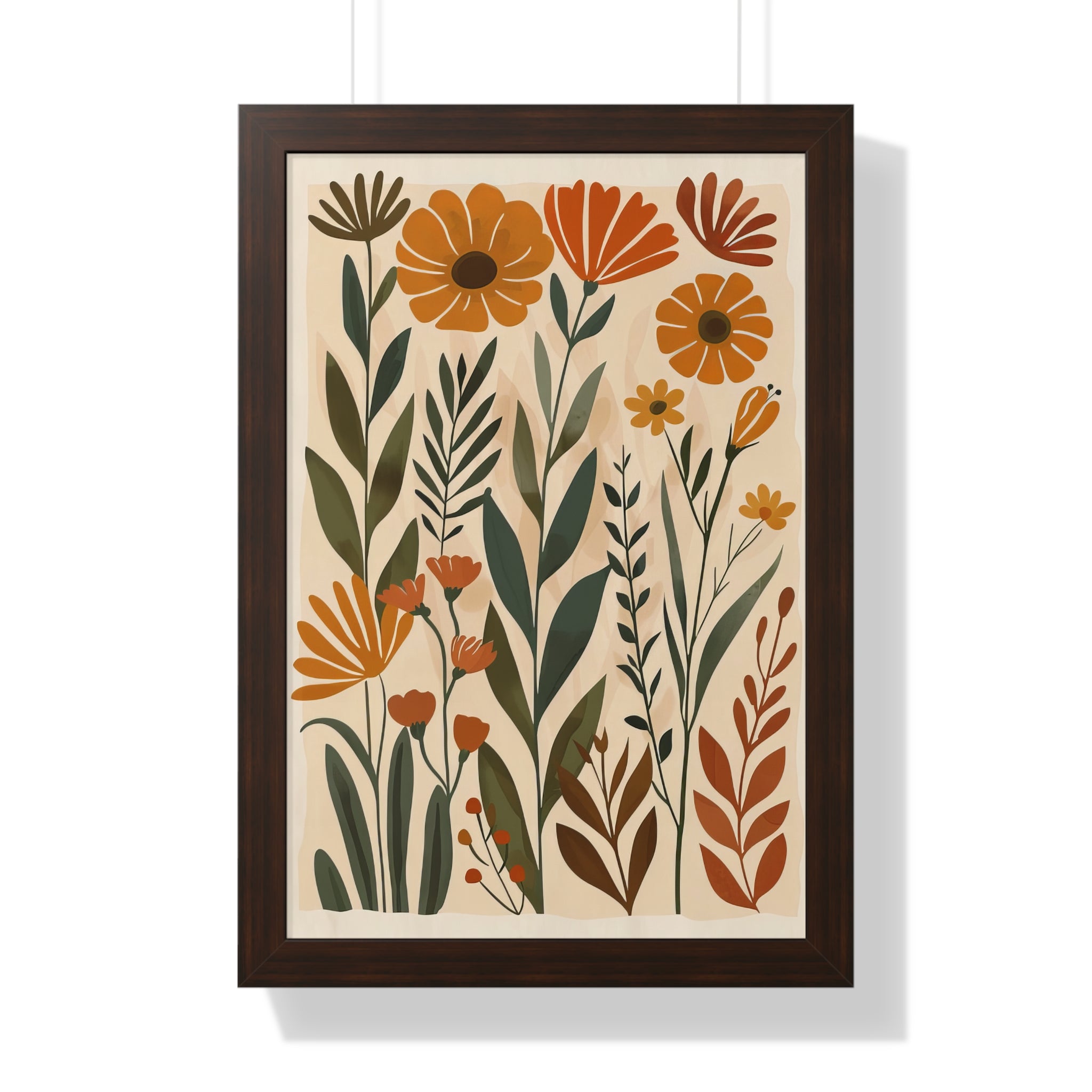 Framed Paper Print - Golden Meadow Boho Blooms