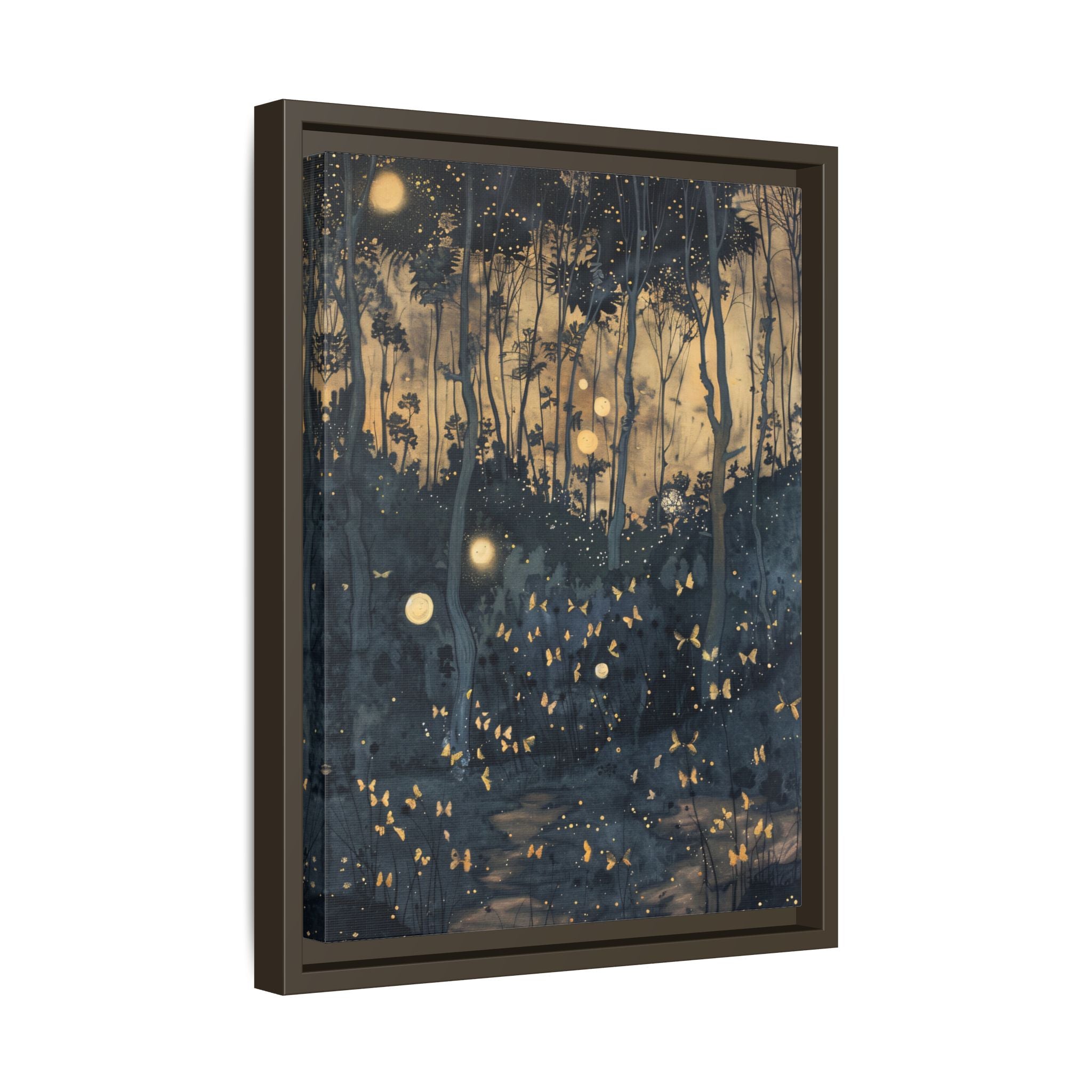Framed Canvas - Golden Firefly Nightscape
