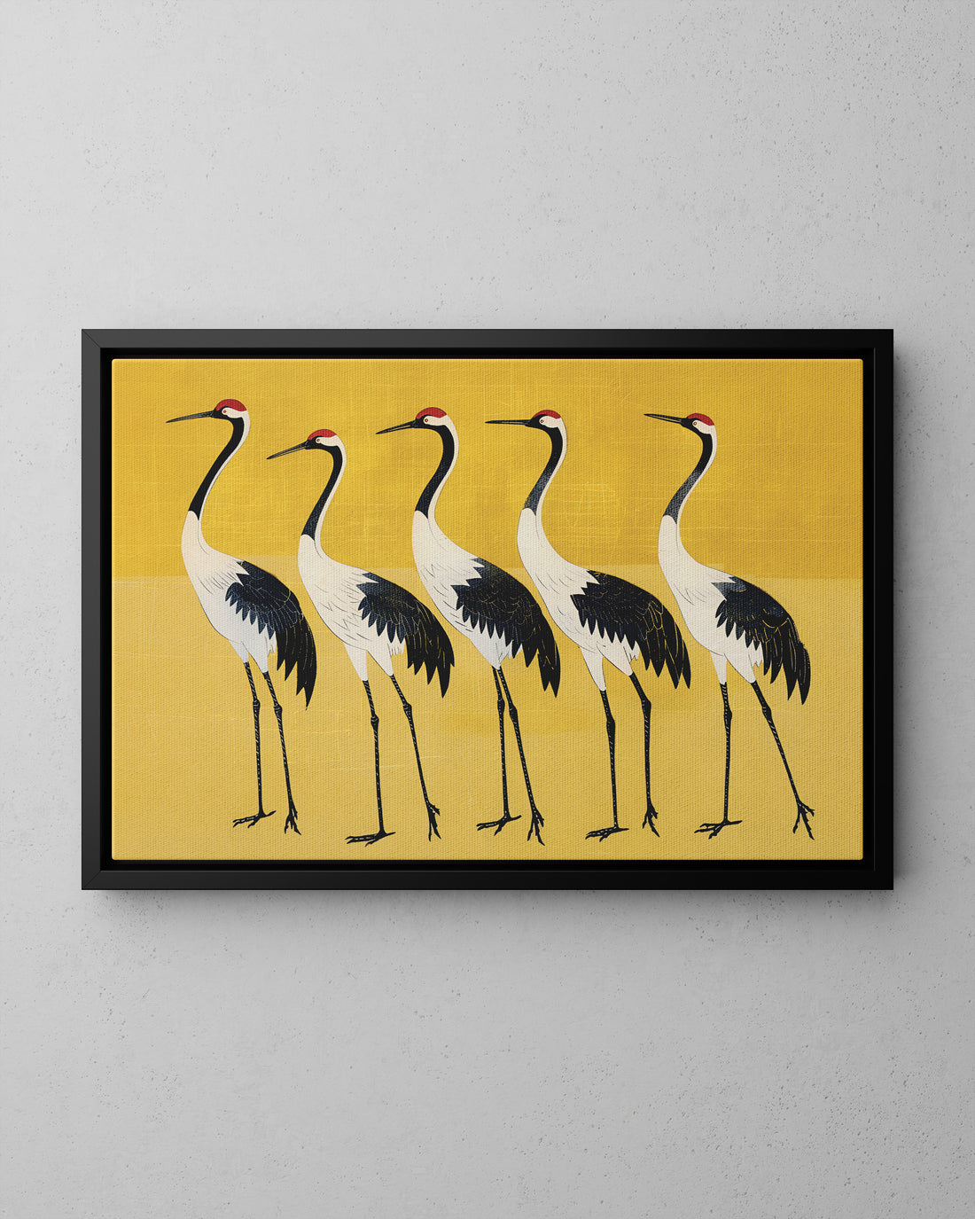 Framed Canvas - Golden Parade of Cranes
