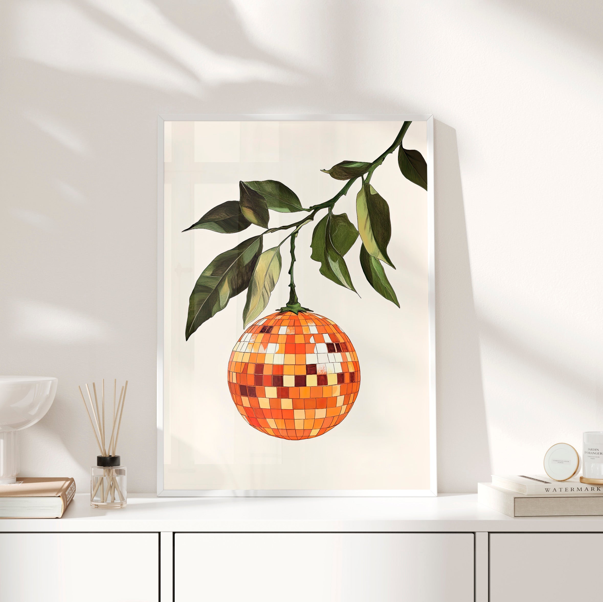 Framed Paper Print - Citrus Disco Glow Drop