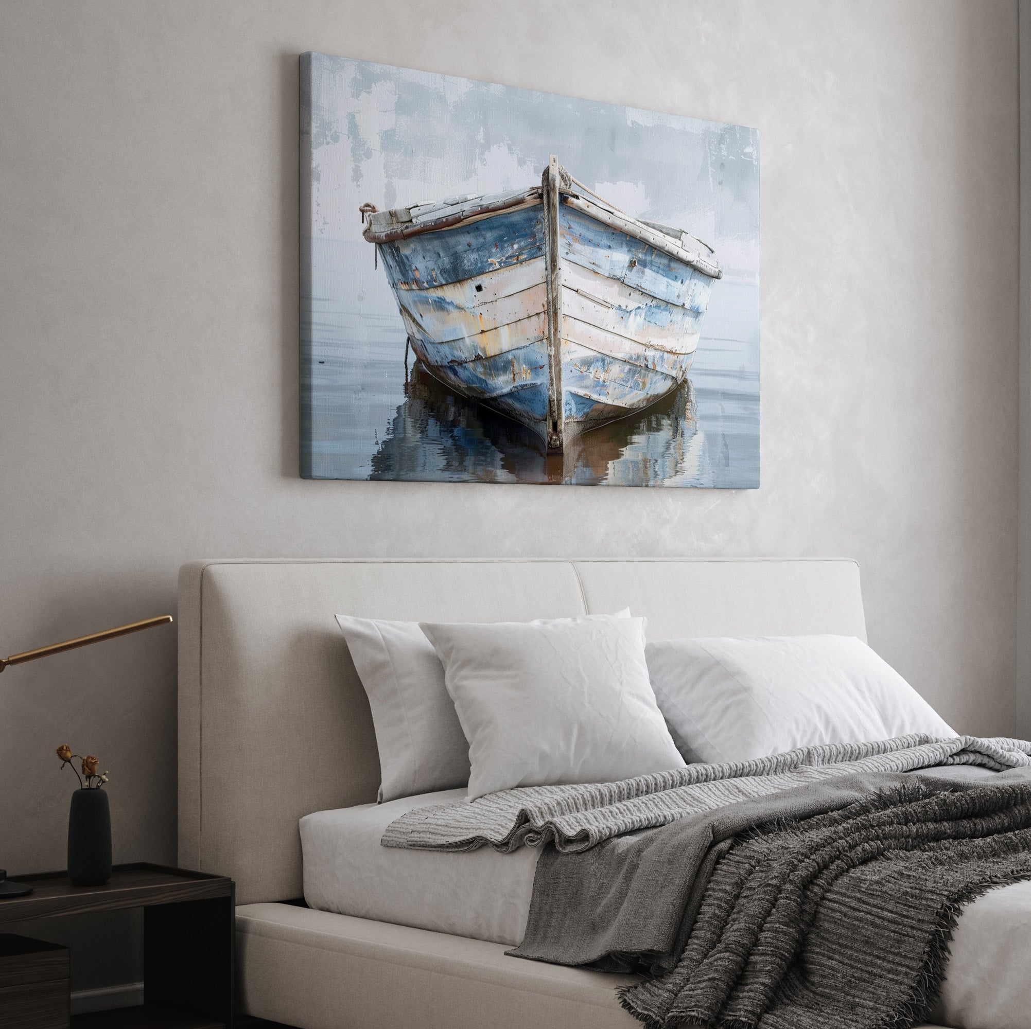 .75" Matte Canvas - Weathered Harbor Boat