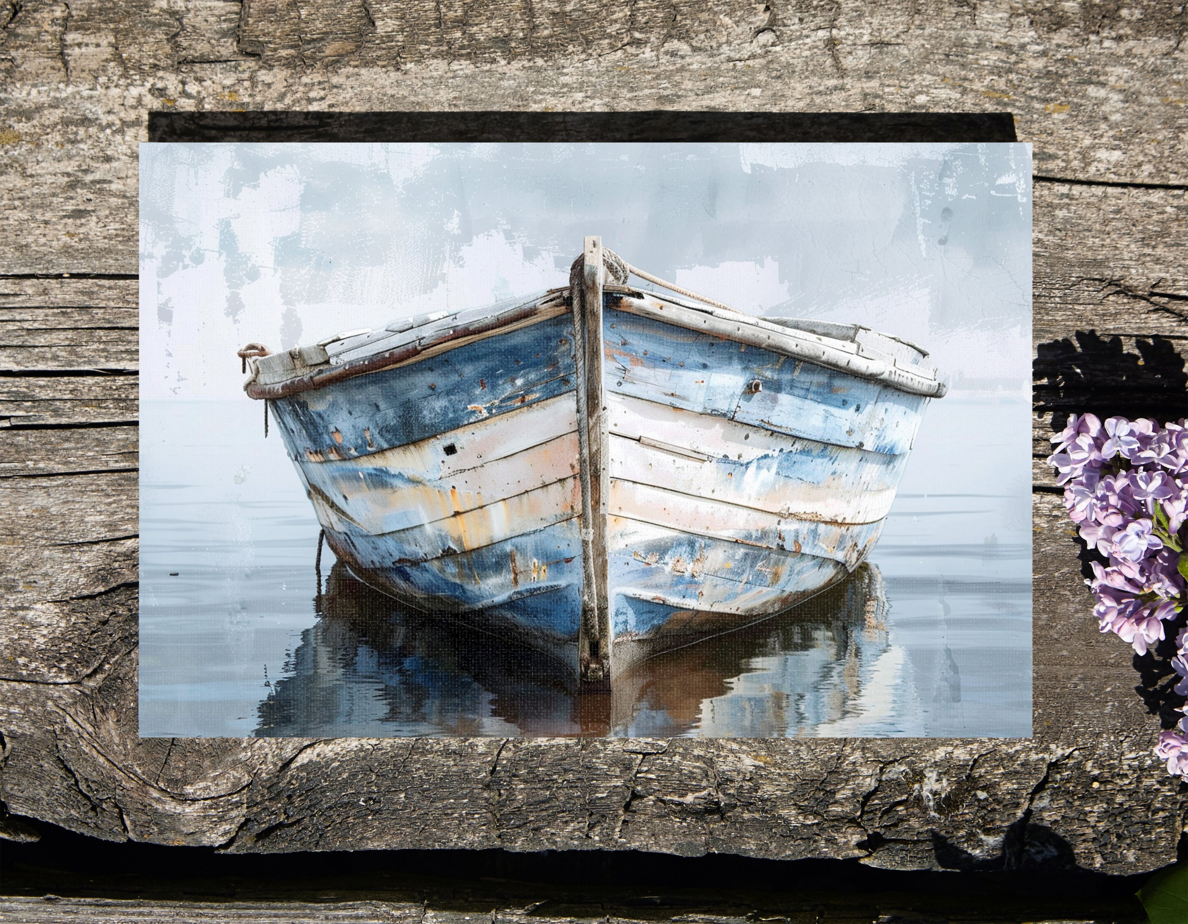 .75" Matte Canvas - Weathered Harbor Boat