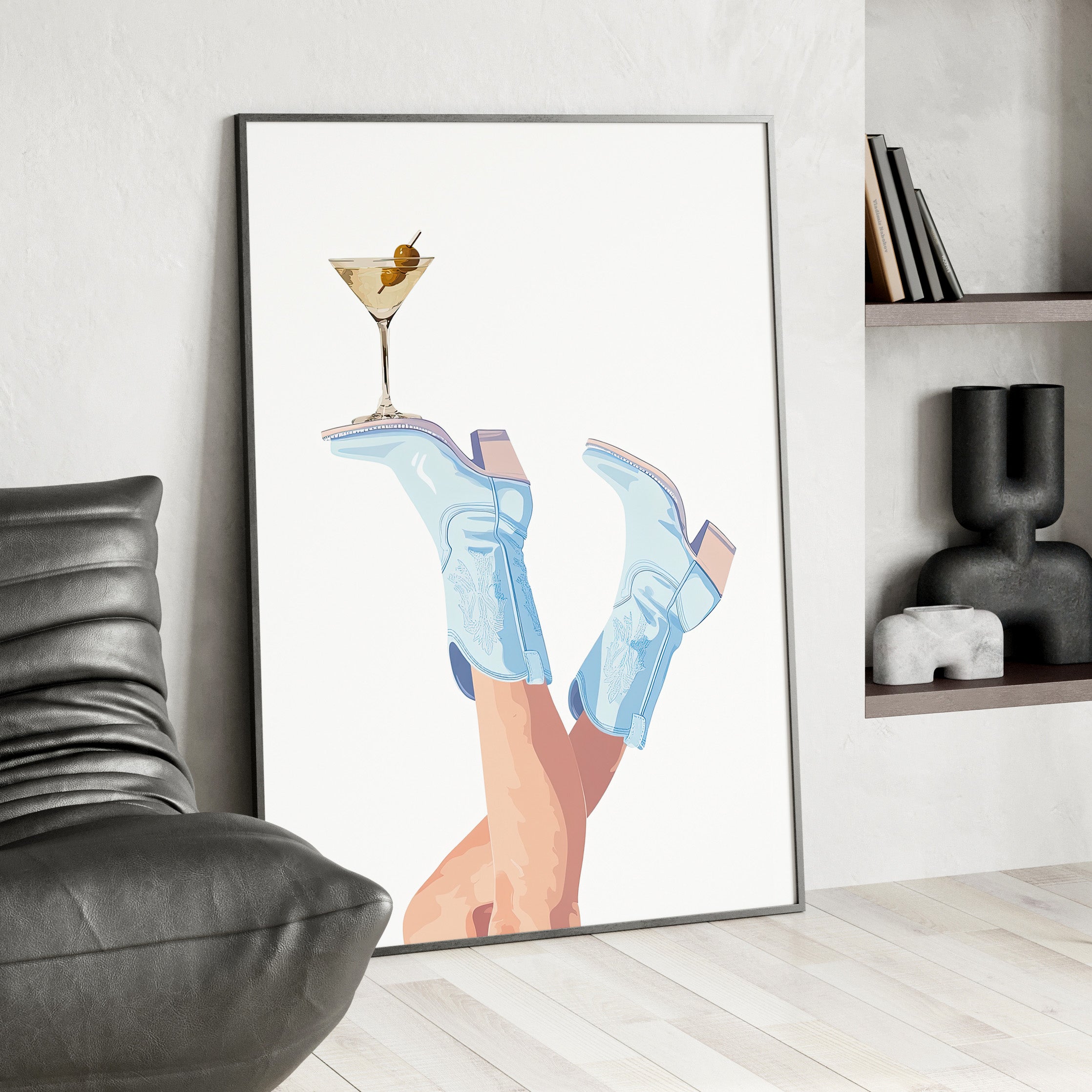 Framed Paper Print - Boots Up, Cheers Babe