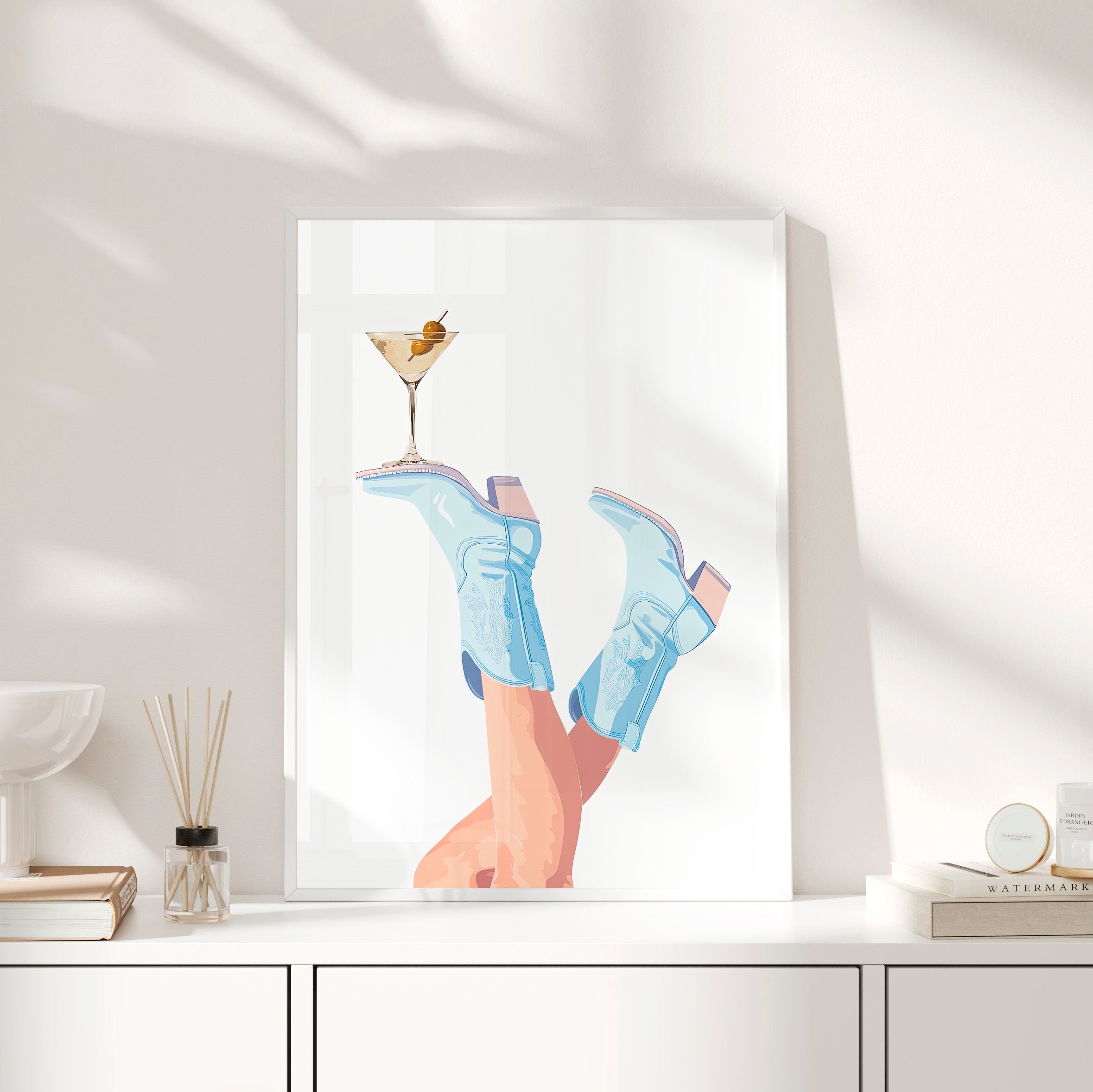 Framed Paper Print - Boots Up, Cheers Babe
