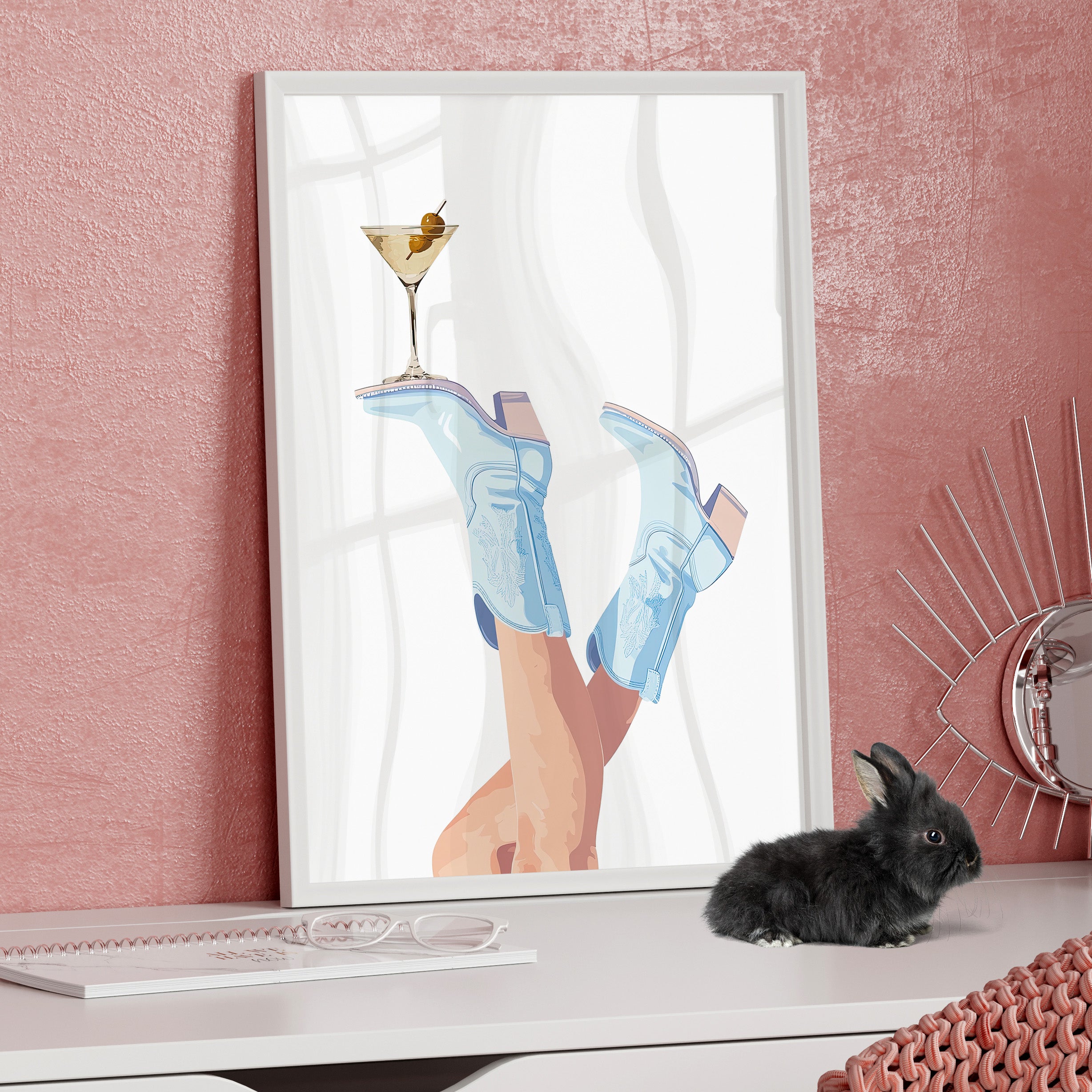 Framed Paper Print - Boots Up, Cheers Babe
