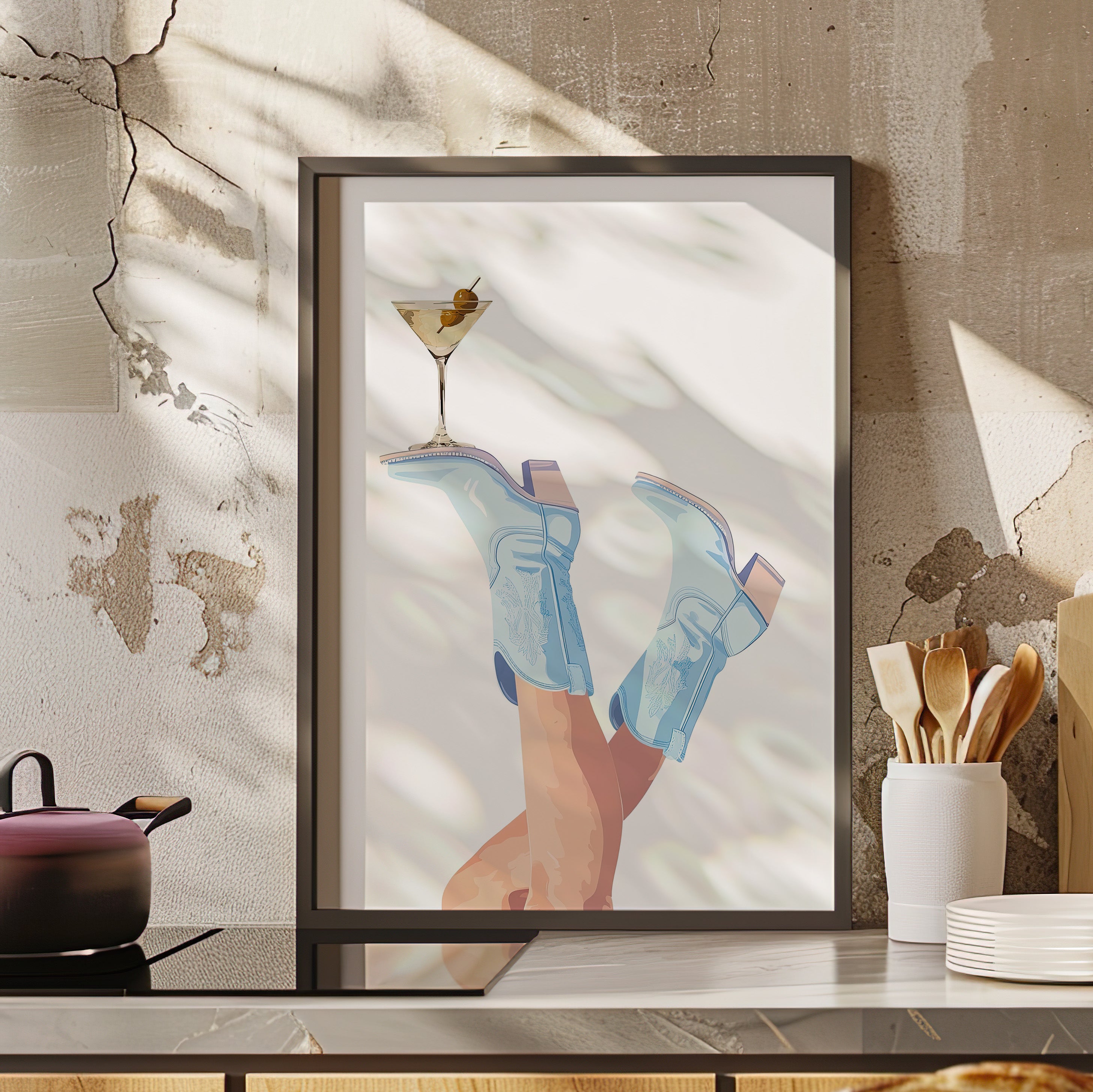 Framed Paper Print - Boots Up, Cheers Babe