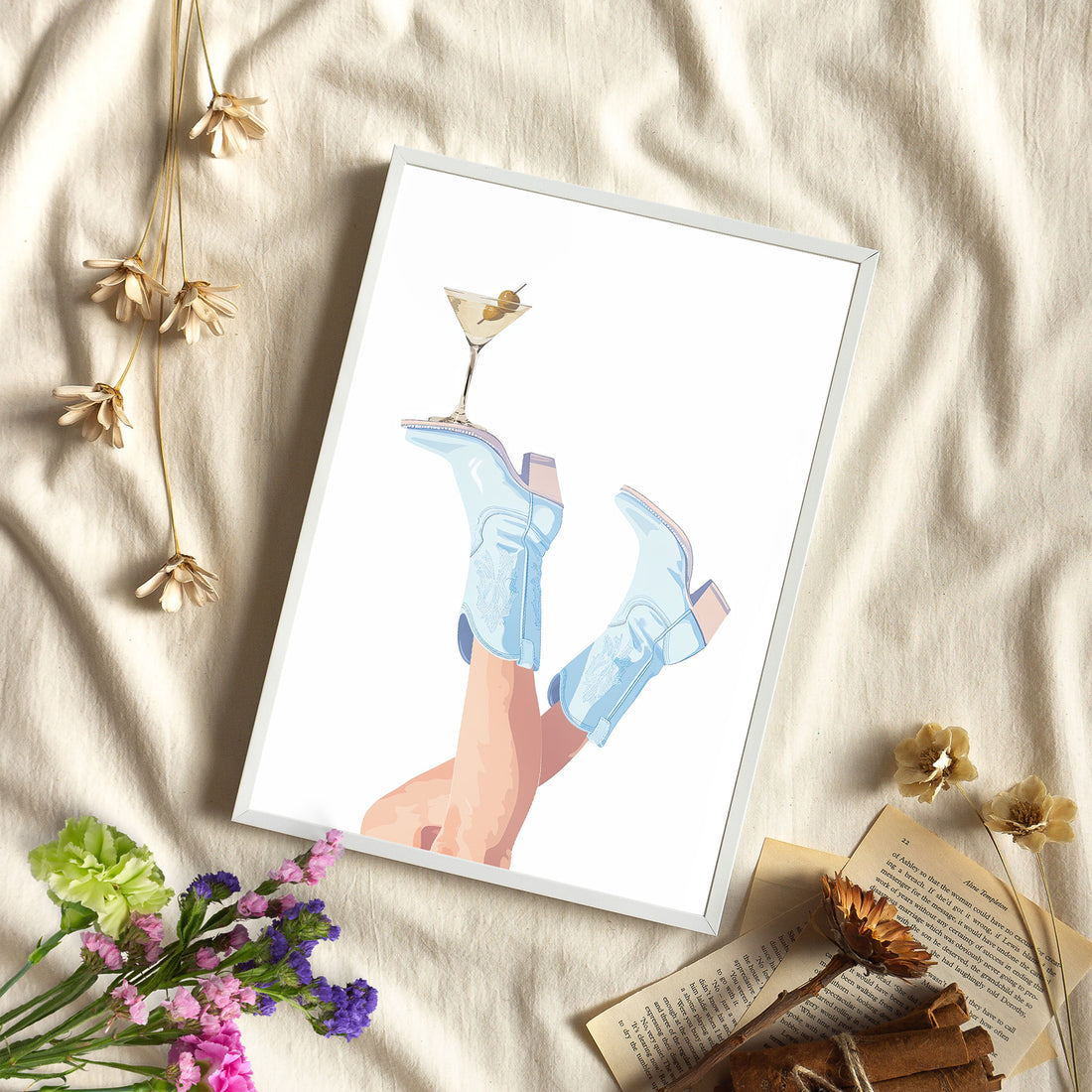 Framed Paper Print - Boots Up, Cheers Babe