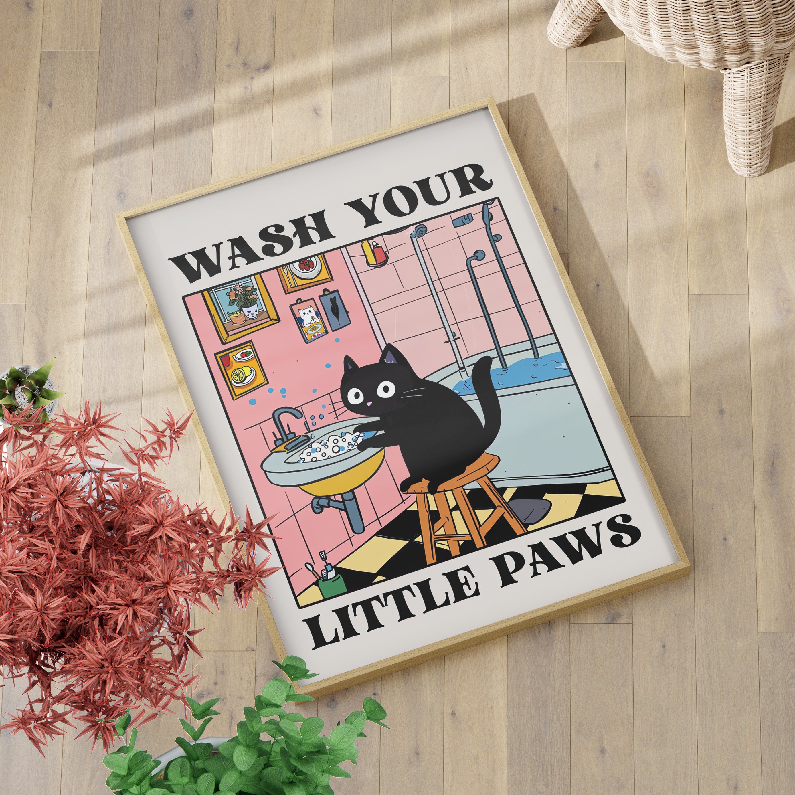 Wash Your Little Paws Cat