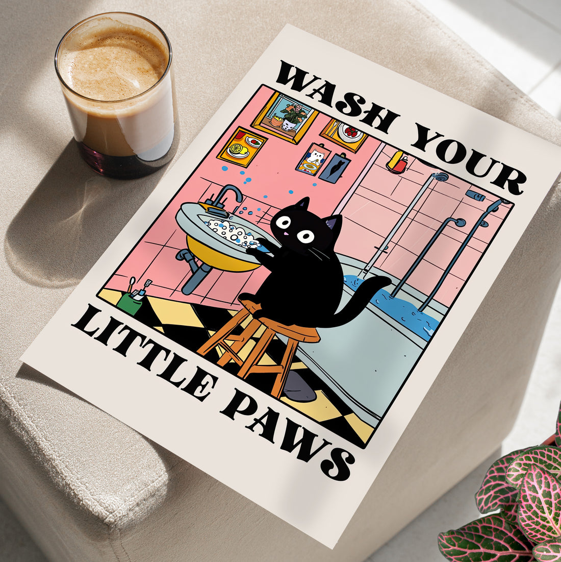 Wash Your Little Paws Cat