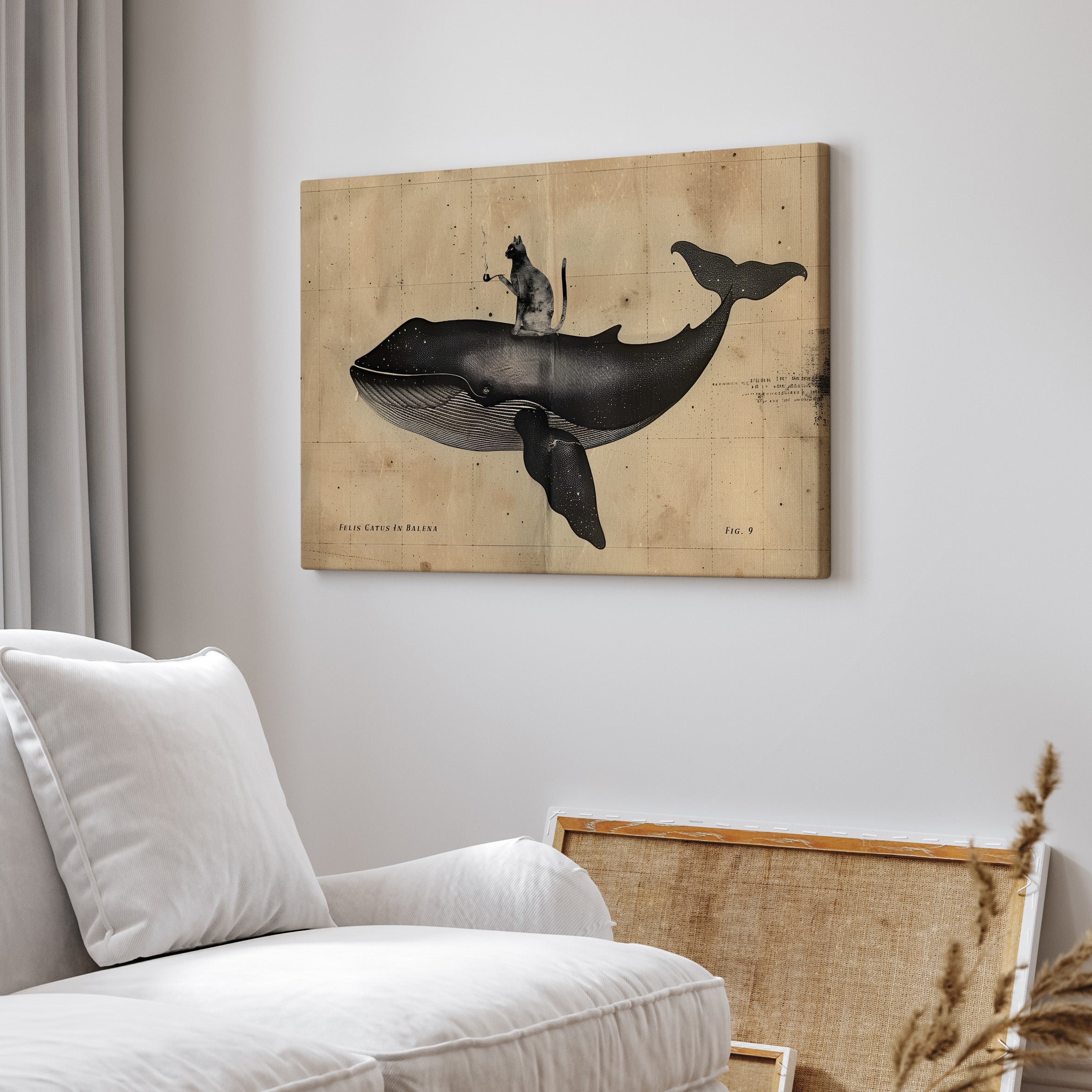 .75" Matte Canvas - Cat Rides Whale Theory