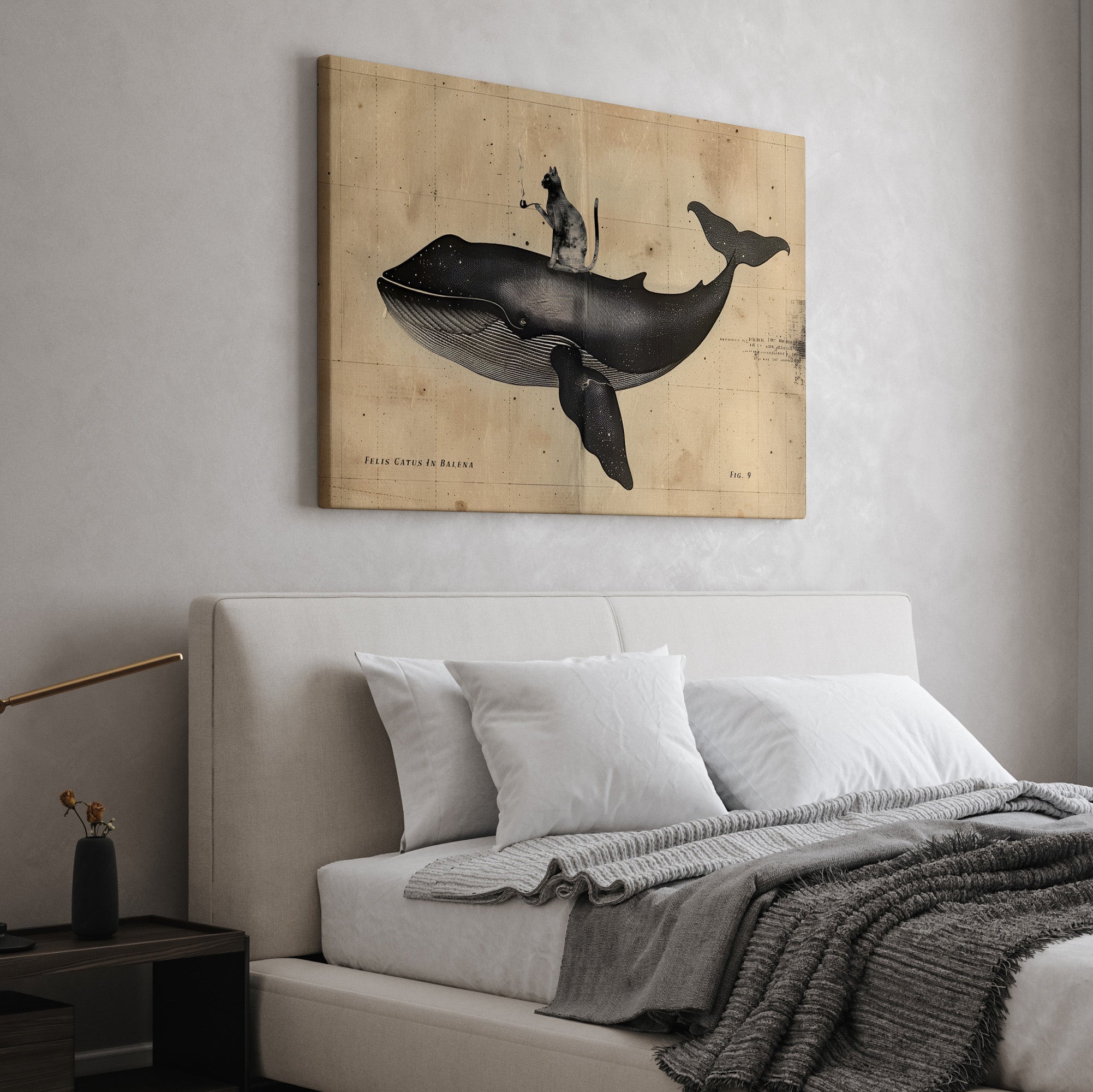 .75" Matte Canvas - Cat Rides Whale Theory