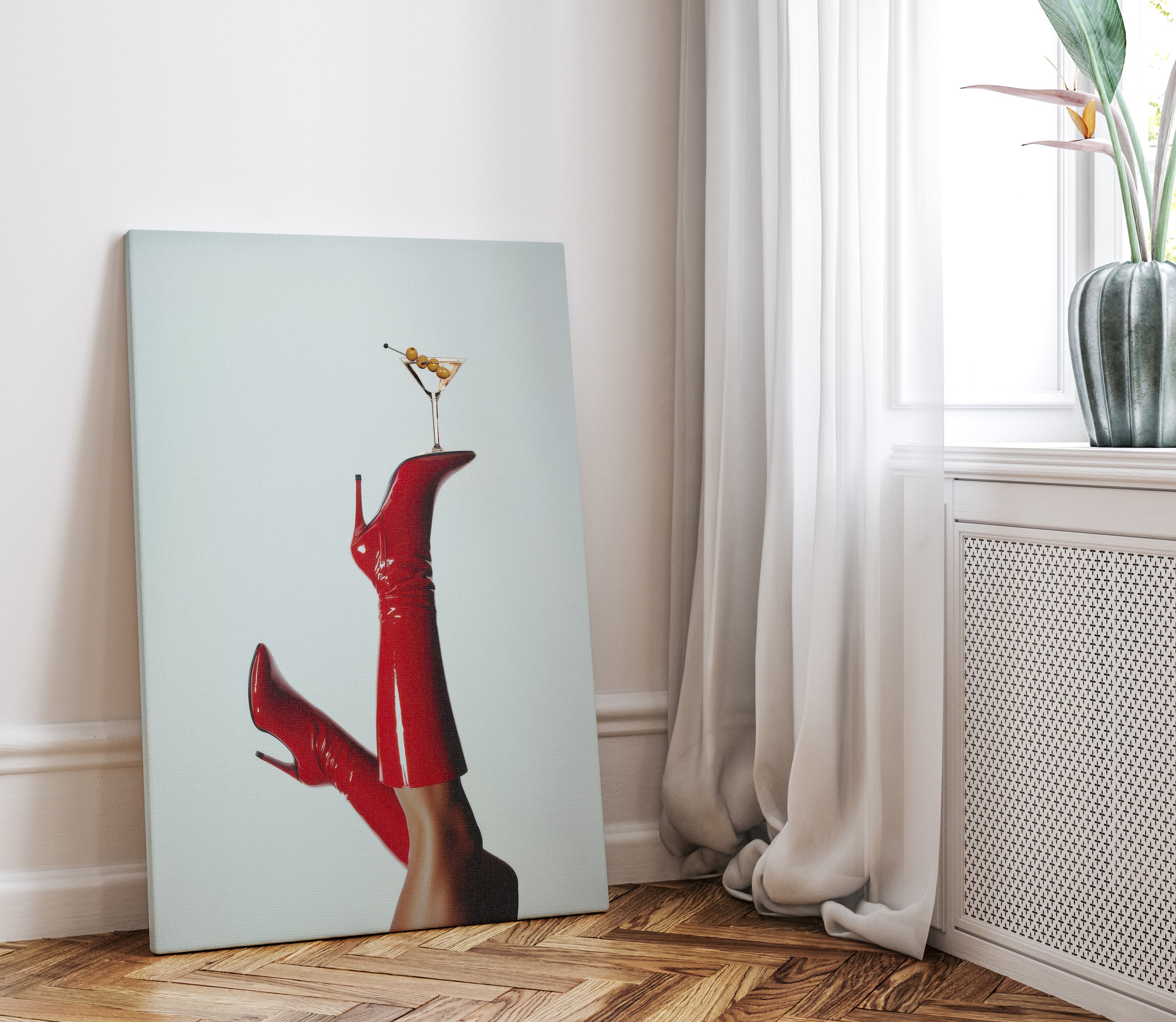 .75" Matte Canvas - Cocktails & Red Stilettos