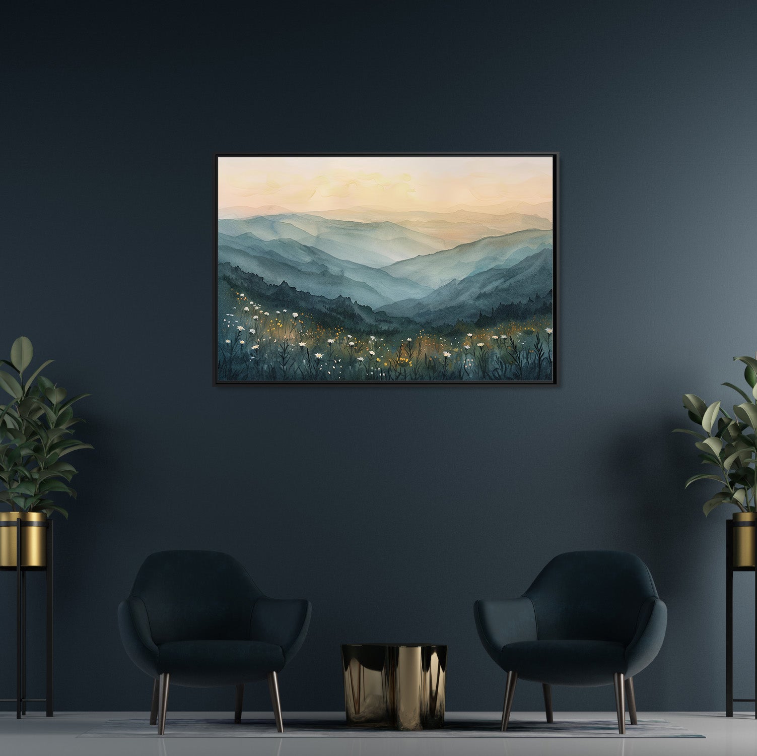 Framed Canvas - Misty Blue Ridge Bloomscape