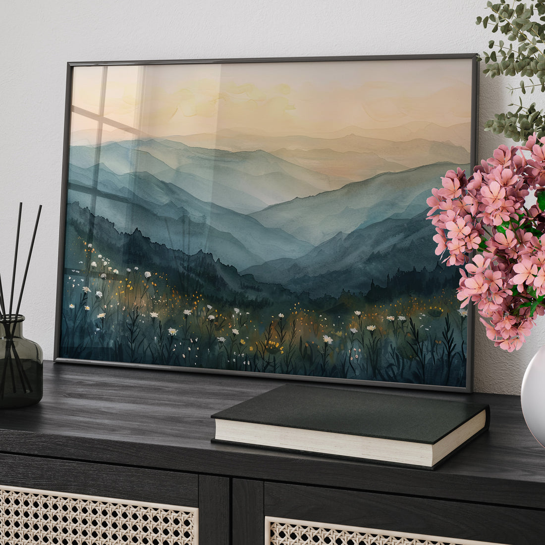 Framed Paper Print - Misty Blue Ridge Bloomscape
