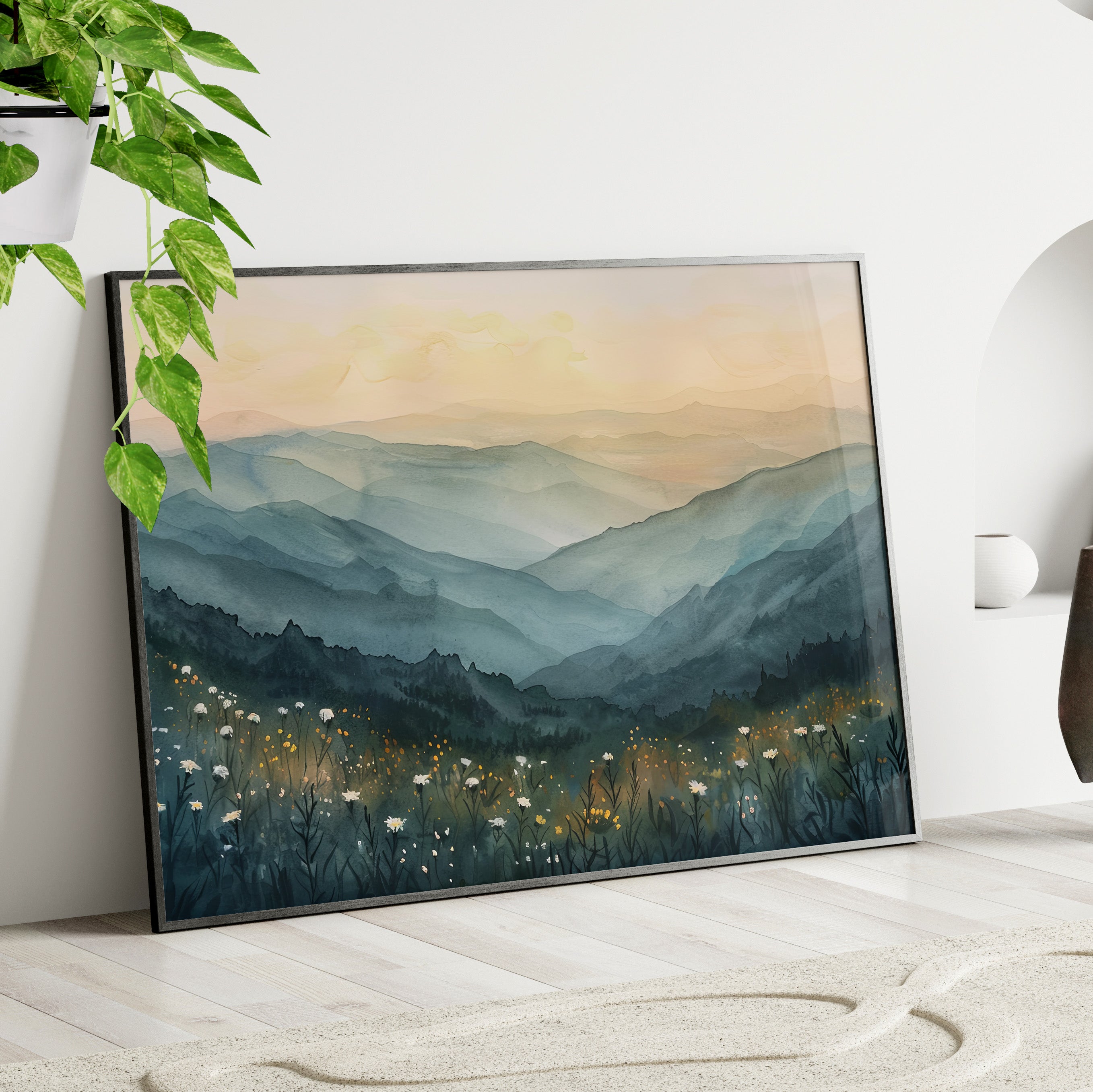 Framed Paper Print - Misty Blue Ridge Bloomscape