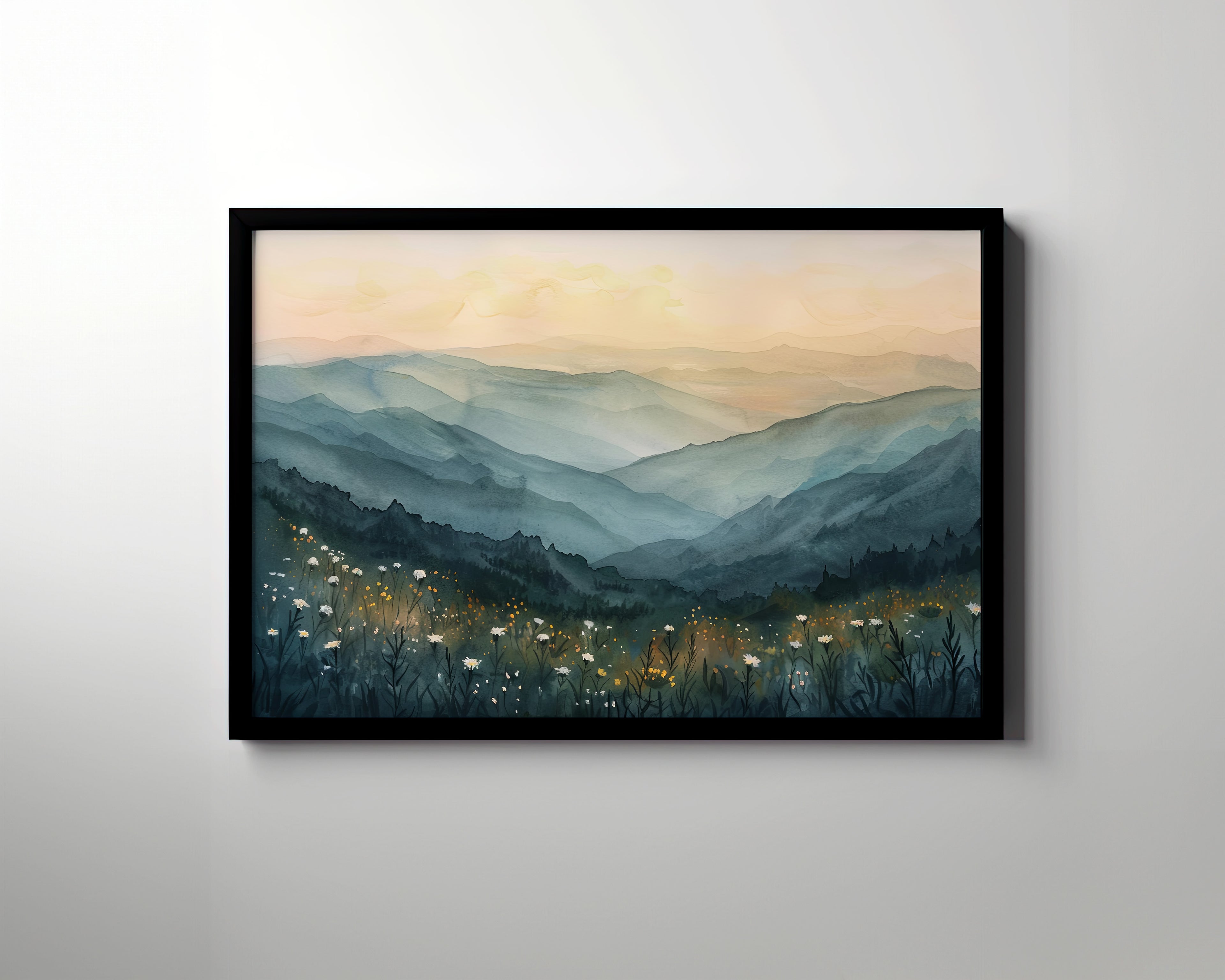Framed Paper Print - Misty Blue Ridge Bloomscape