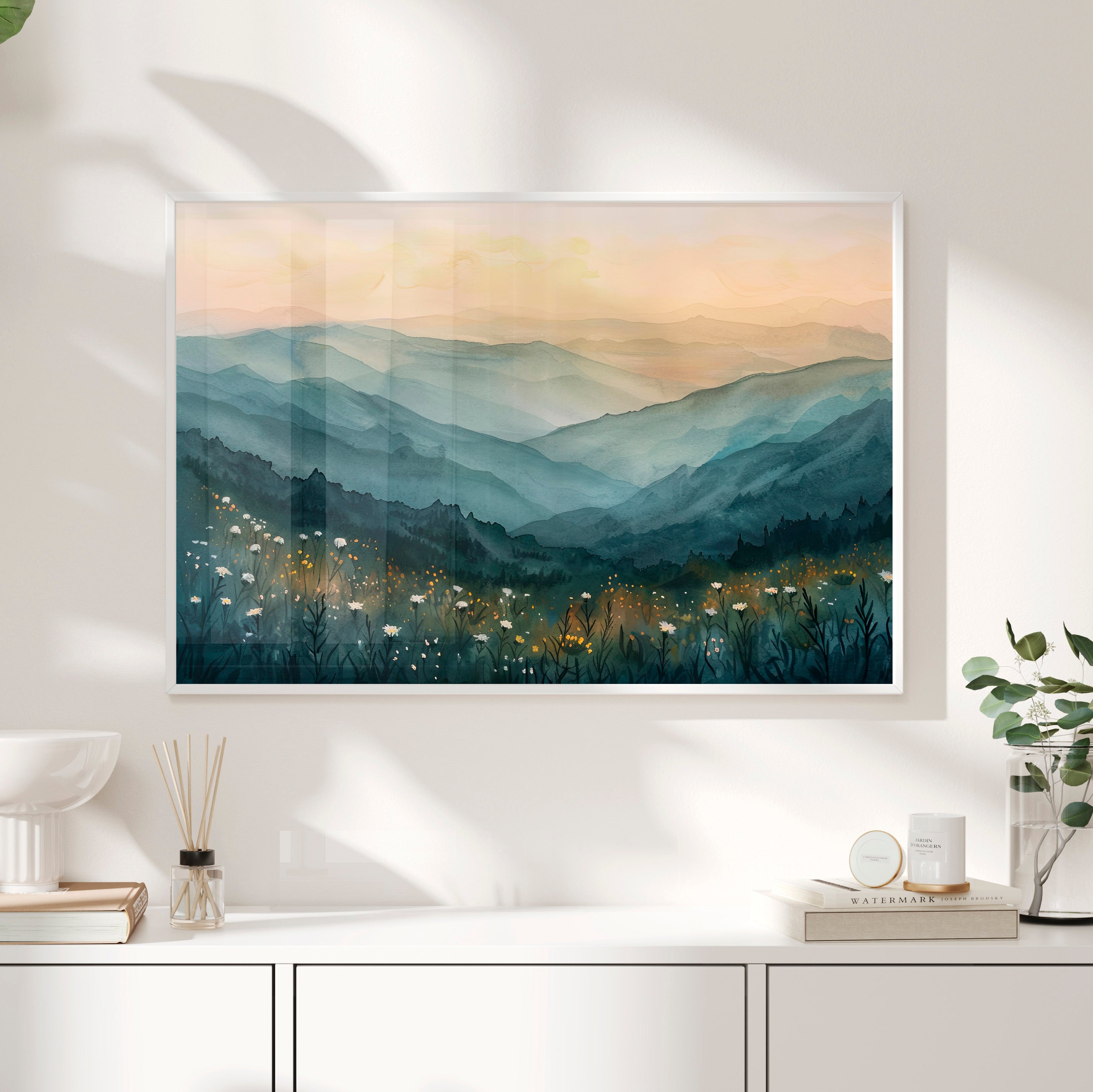 Framed Paper Print - Misty Blue Ridge Bloomscape