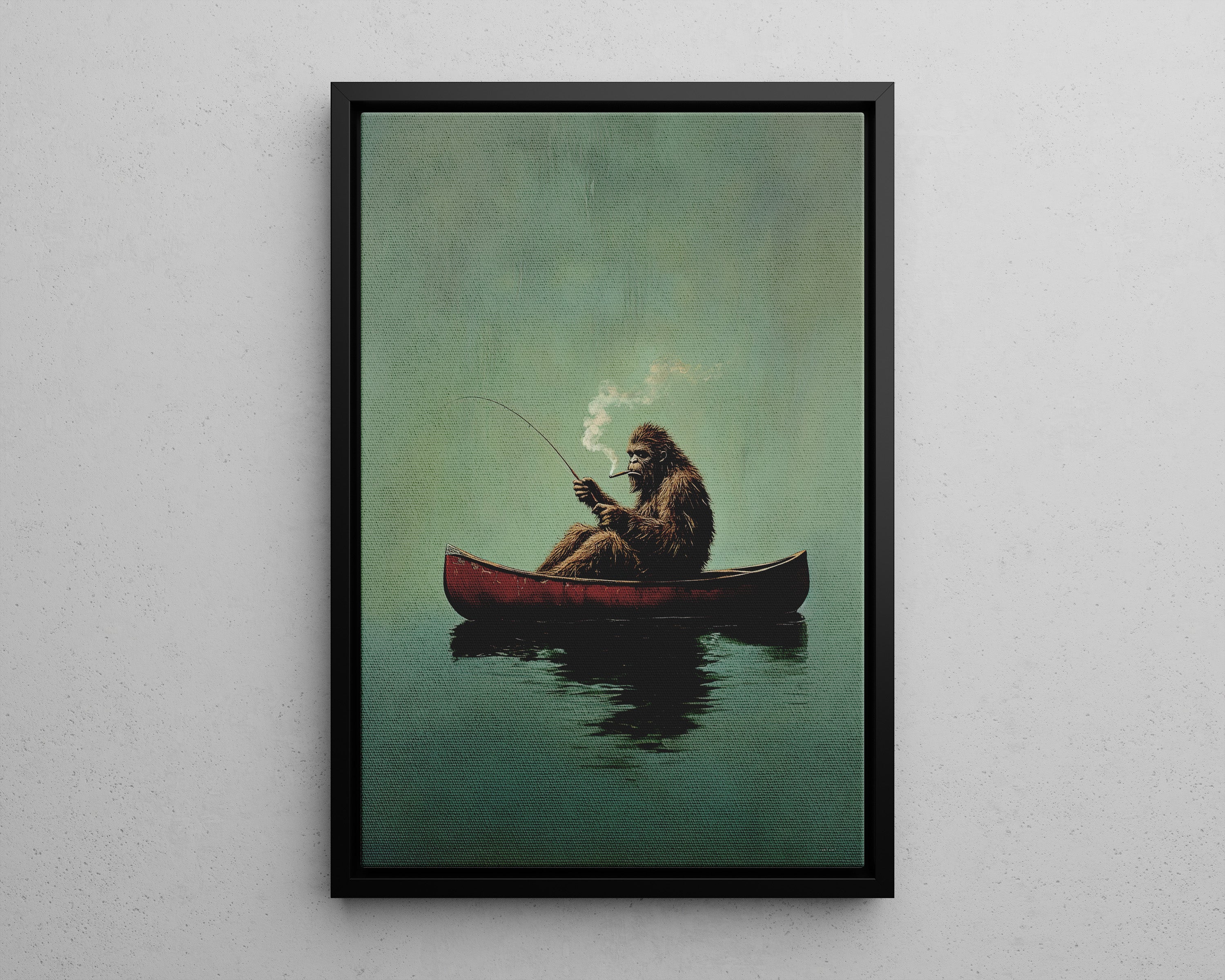 Framed Canvas - Bigfoot Canoe Adventure
