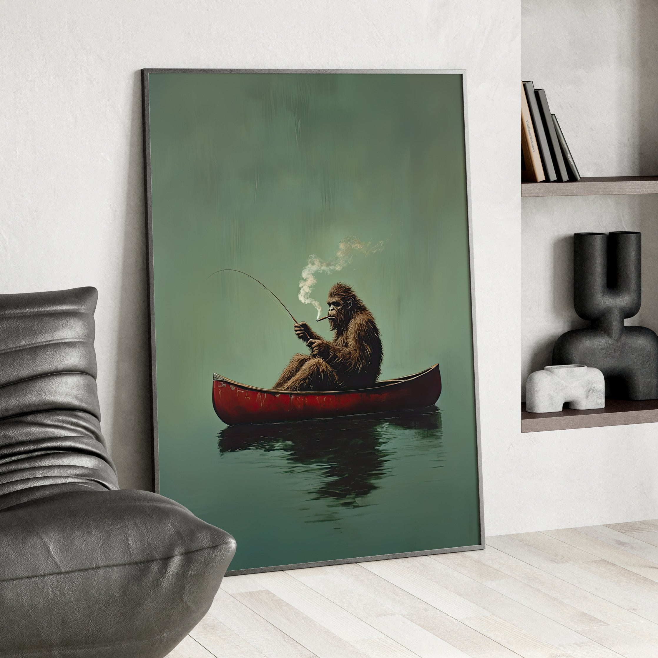 Framed Paper Print - Bigfoot Canoe Adventure
