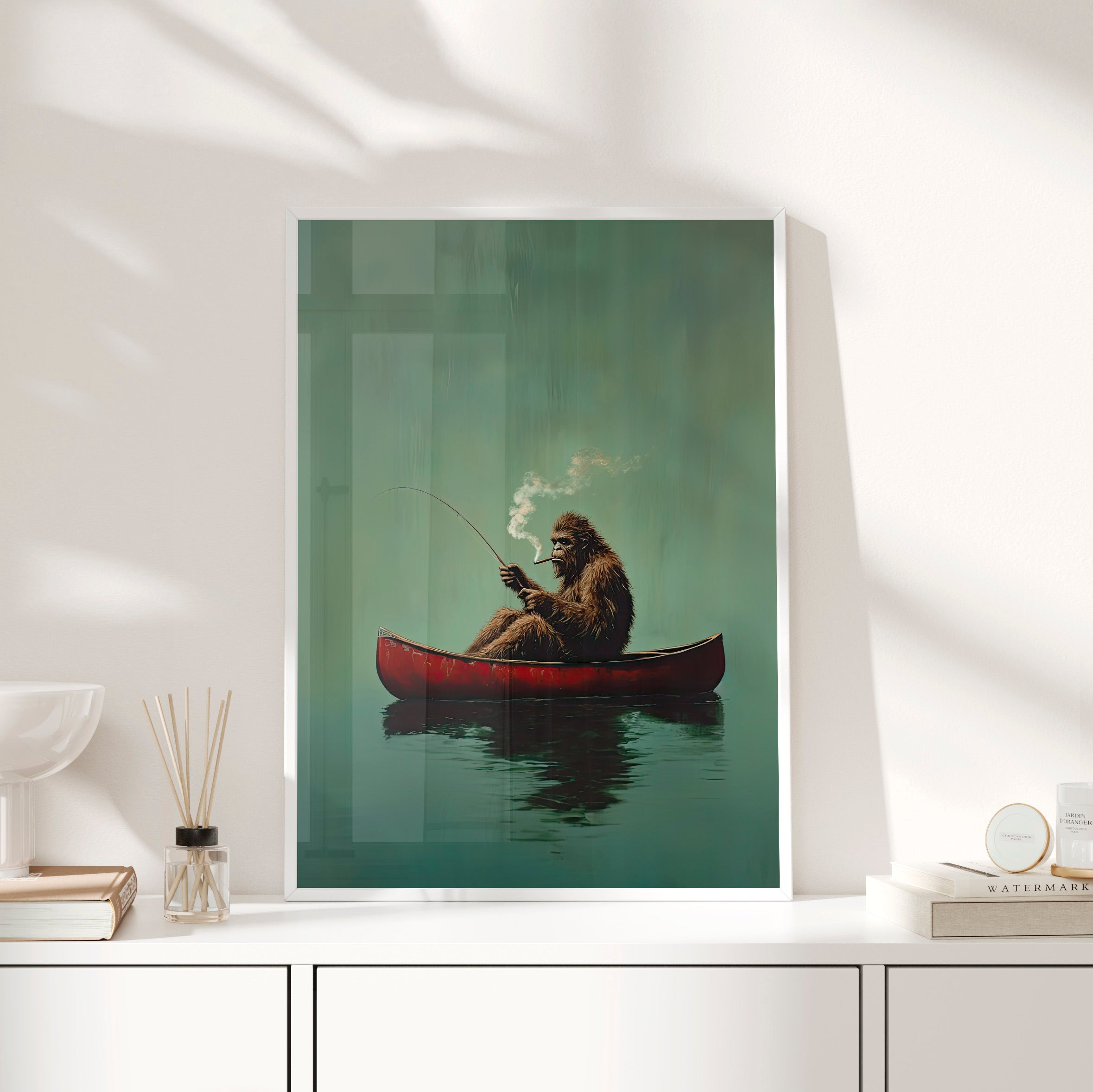 Framed Paper Print - Bigfoot Canoe Adventure