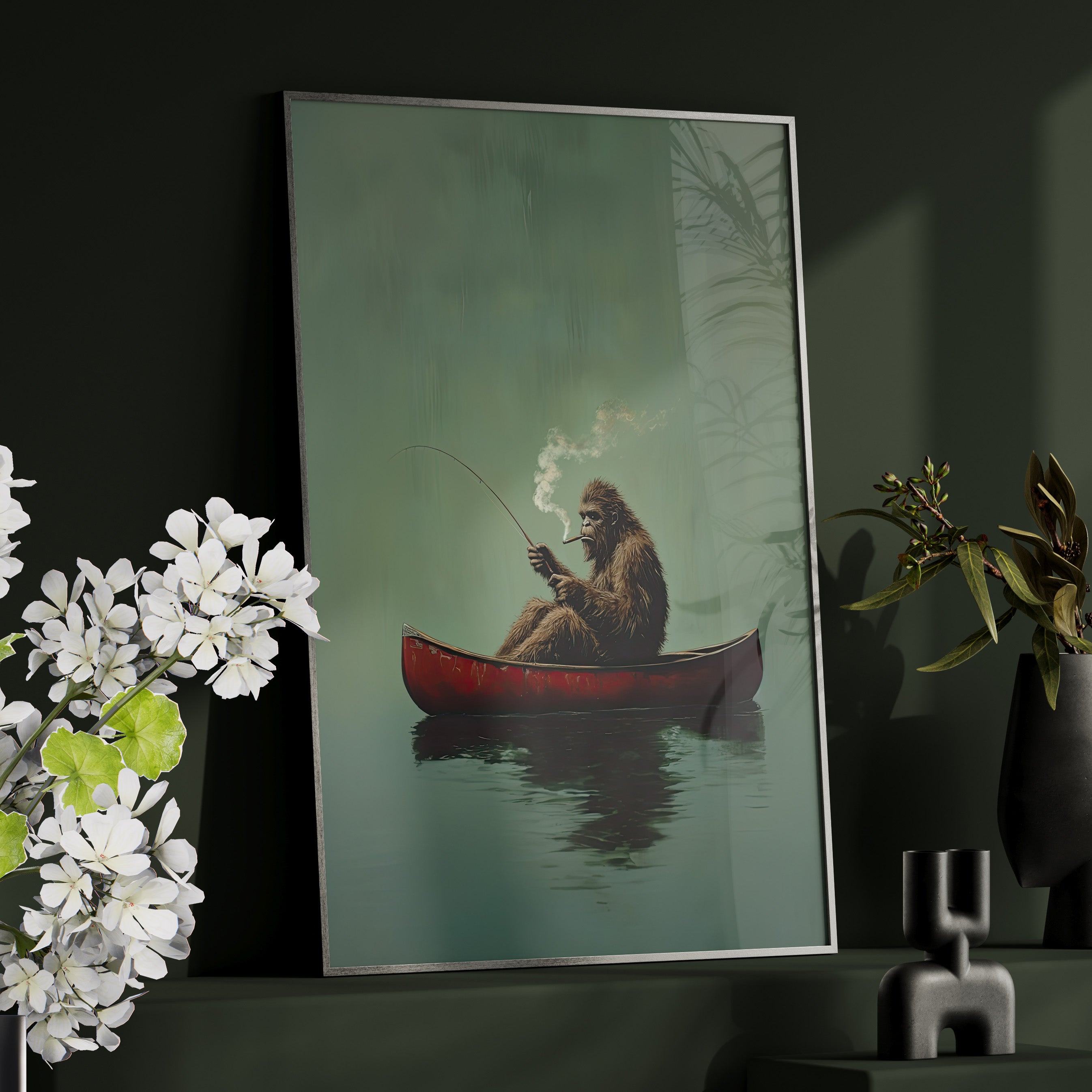 Framed Paper Print - Bigfoot Canoe Adventure