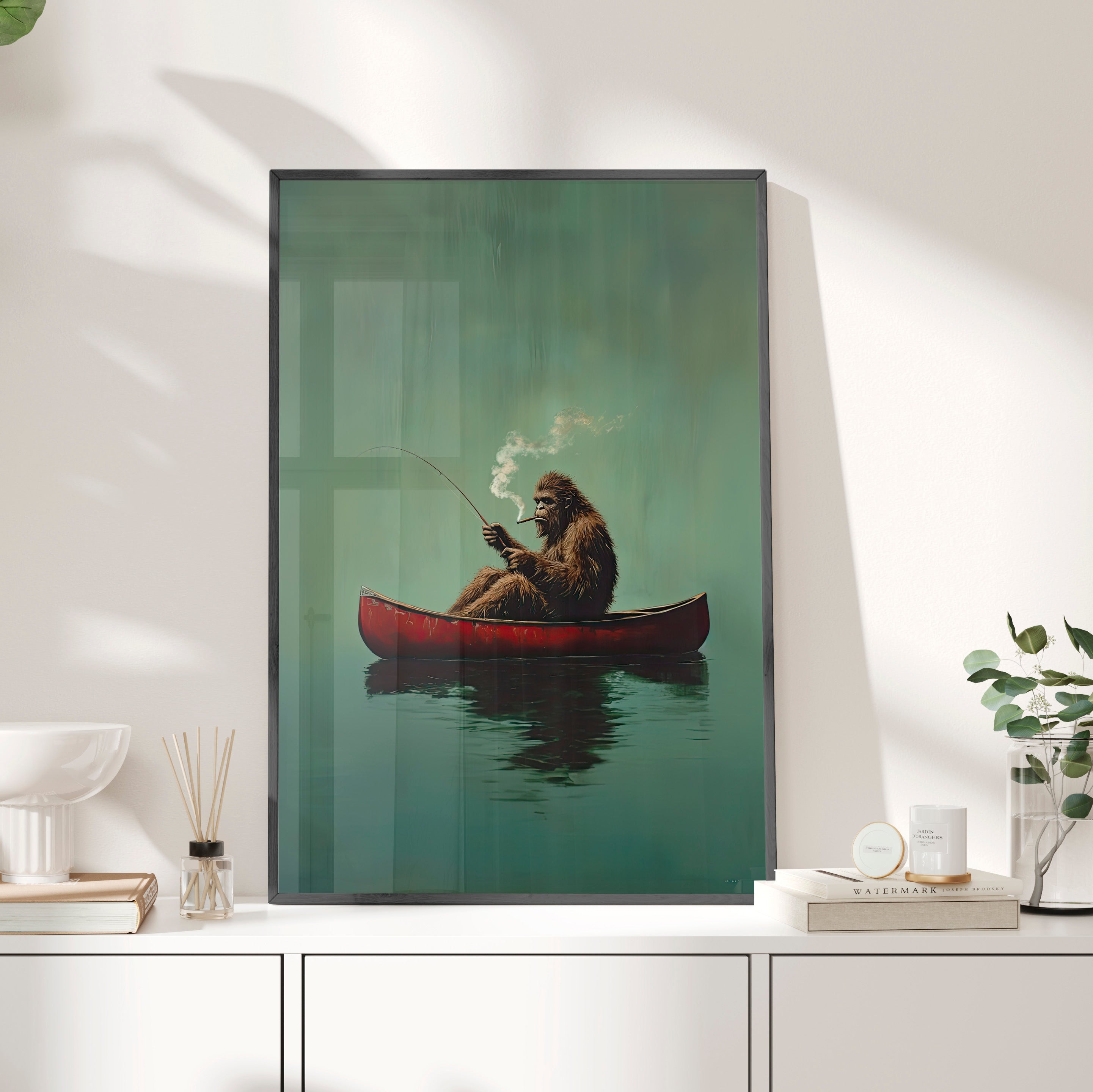 Framed Paper Print - Bigfoot Canoe Adventure