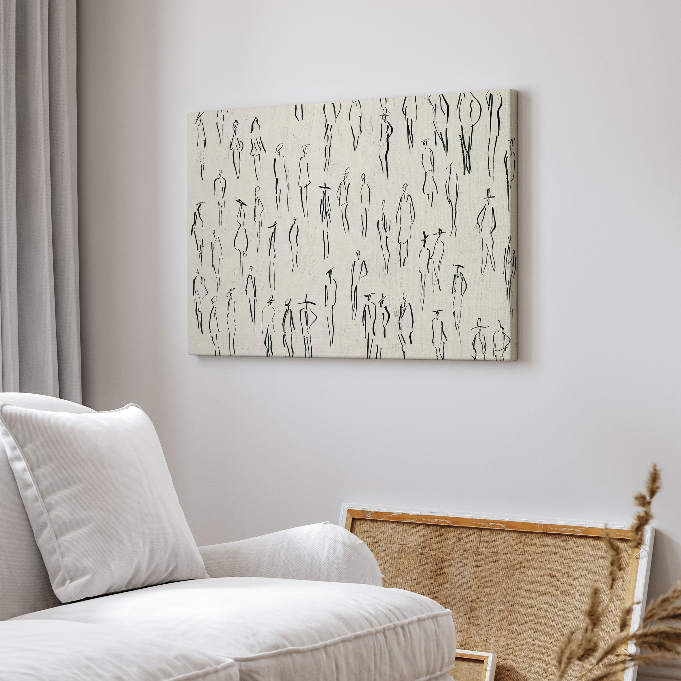 .75" Matte Canvas - Crowd in Motion Linework