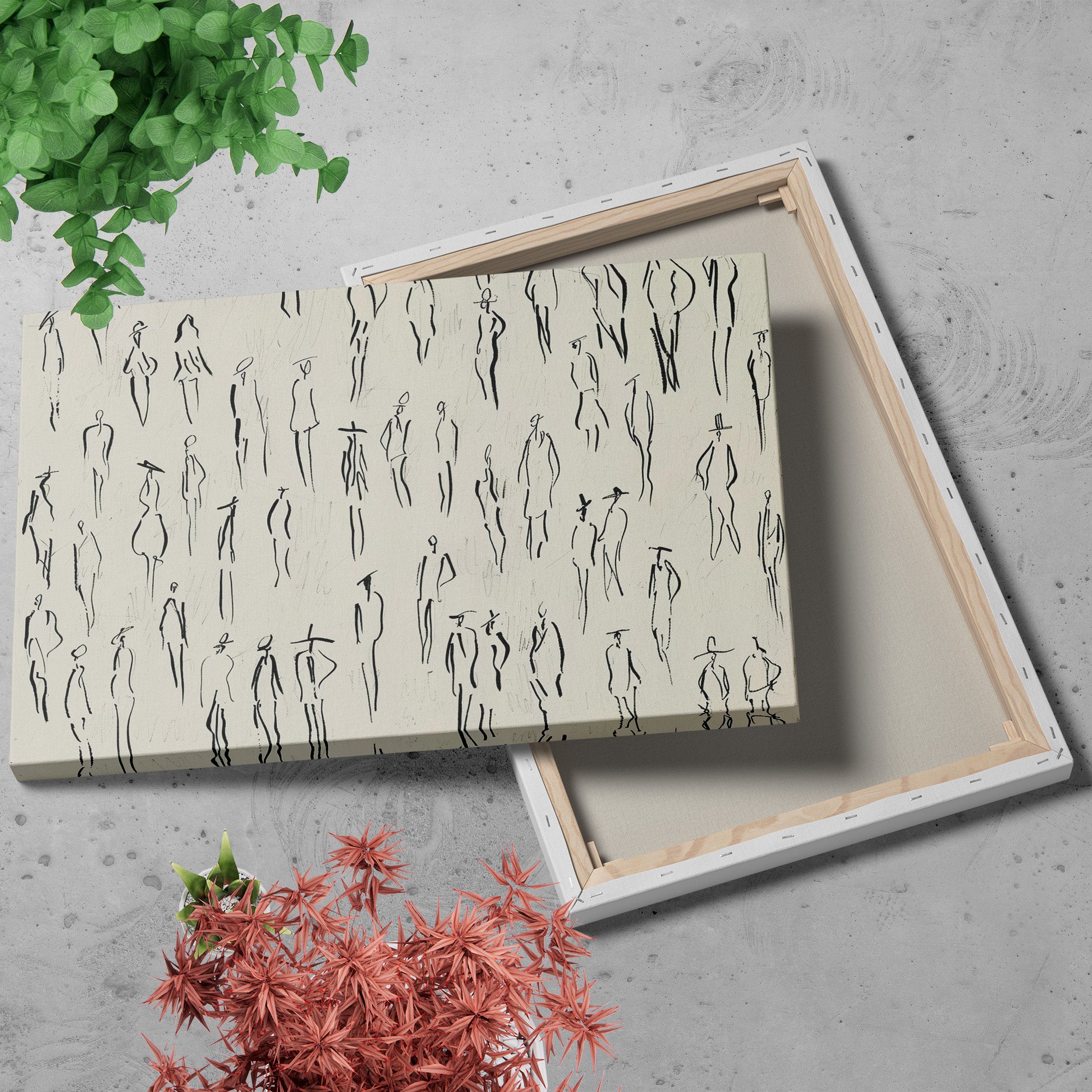 .75" Matte Canvas - Crowd in Motion Linework