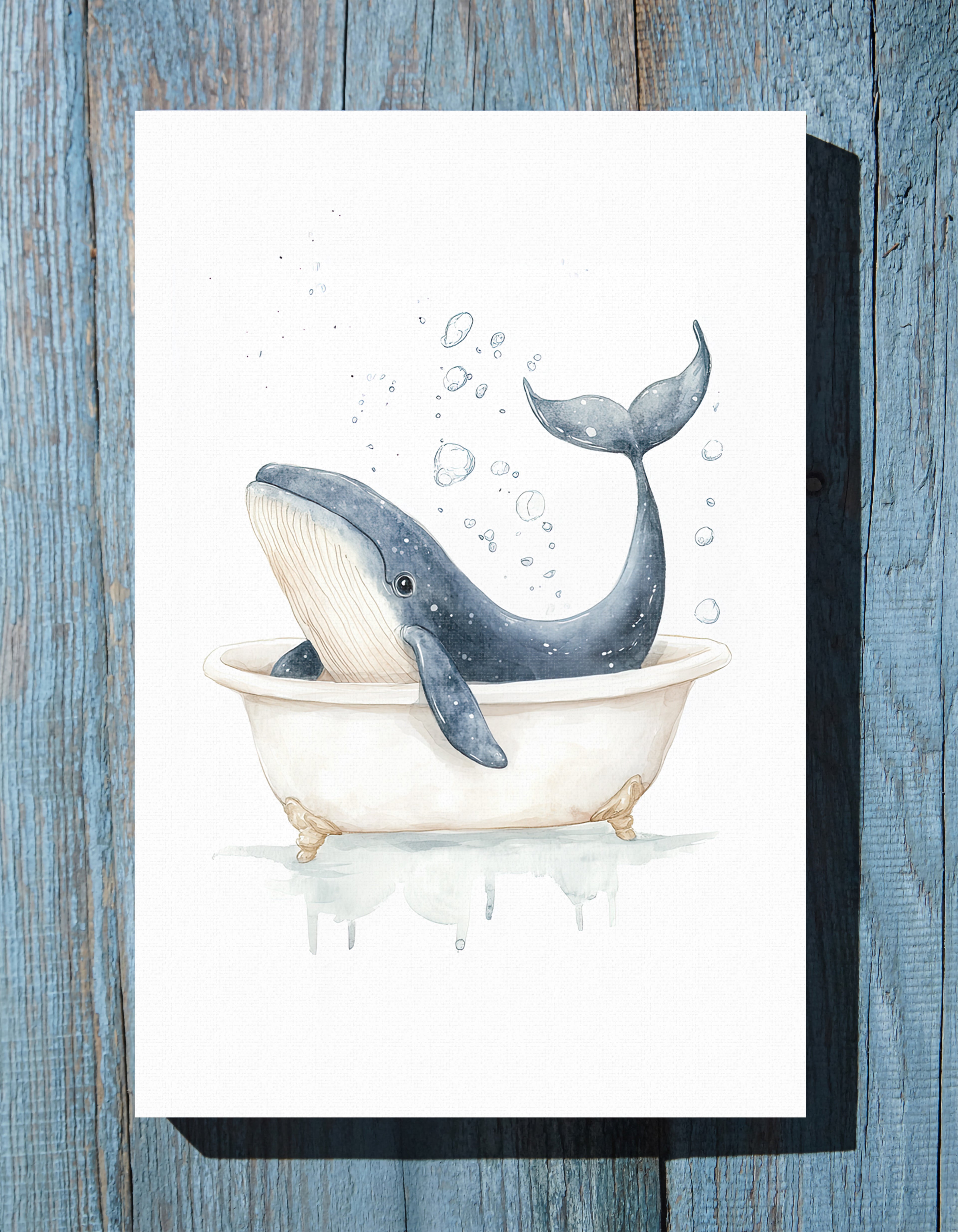 .75" Matte Canvas - Whale Tub Bubble Splash