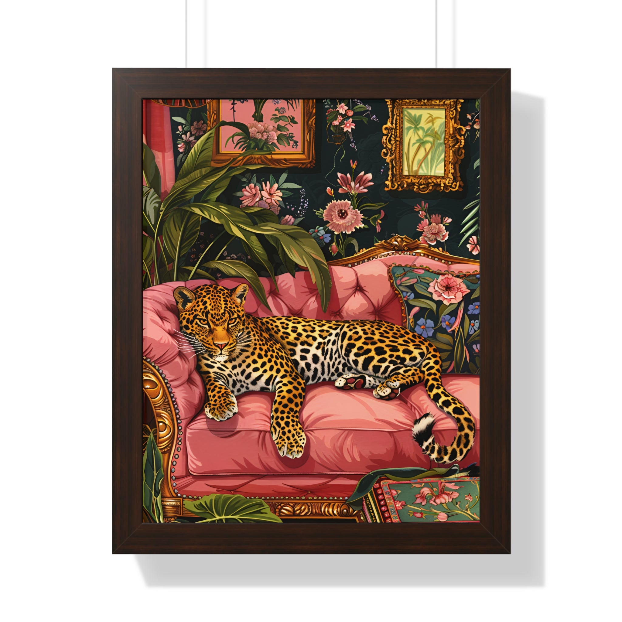 Framed Paper Print - Leopard Lounge in Bloom