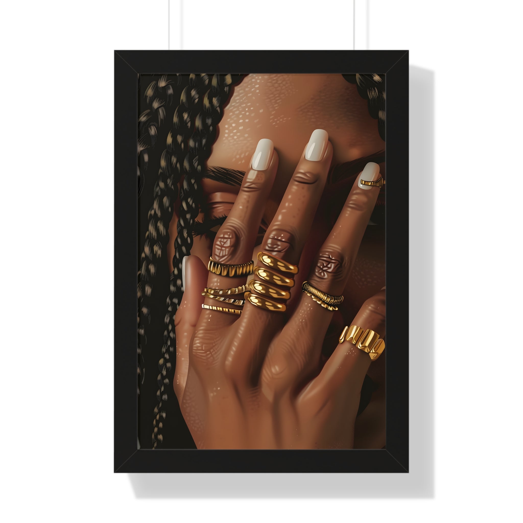 Framed Paper Print - Braided Golden Ring Beauty
