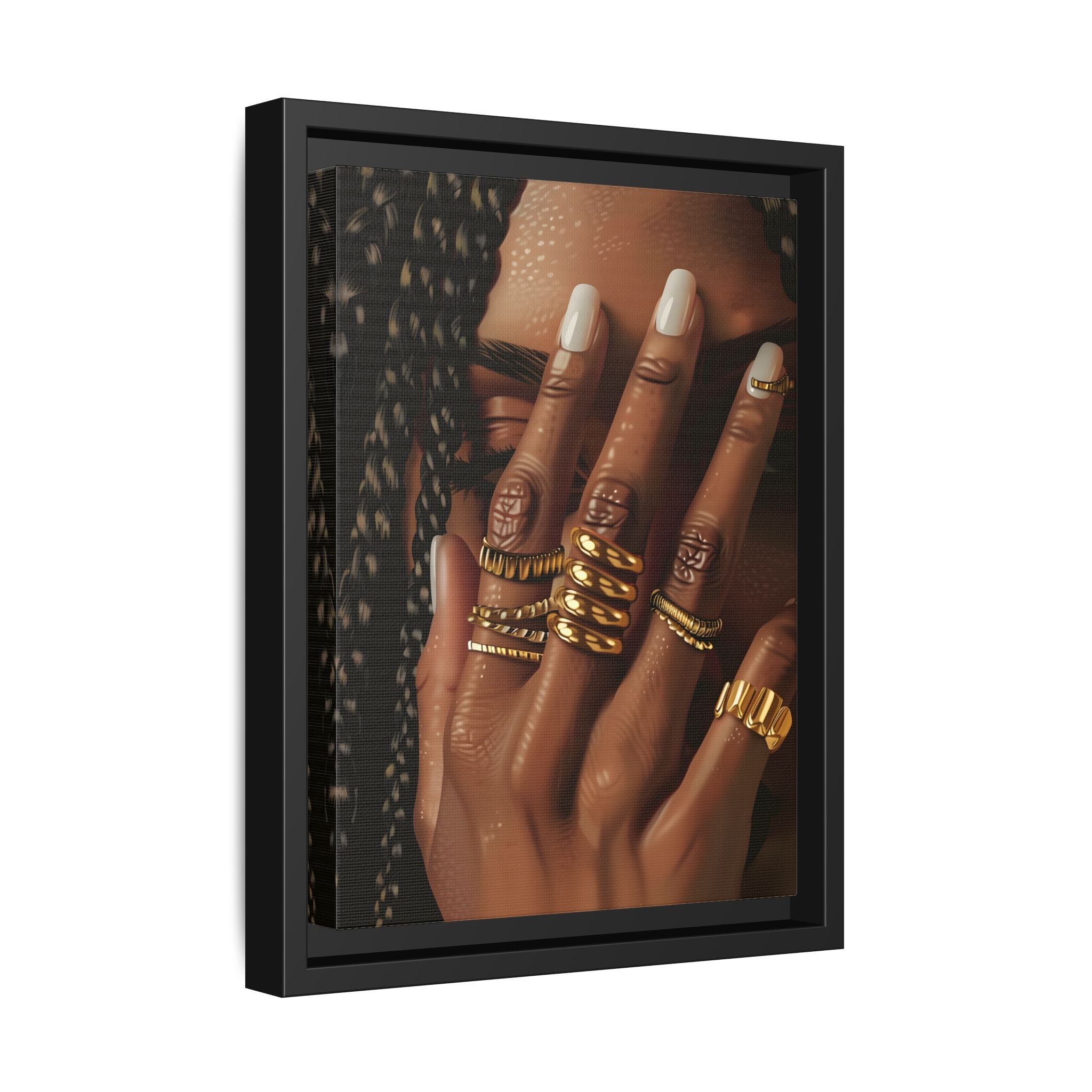 Framed Canvas - Braided Golden Ring Beauty
