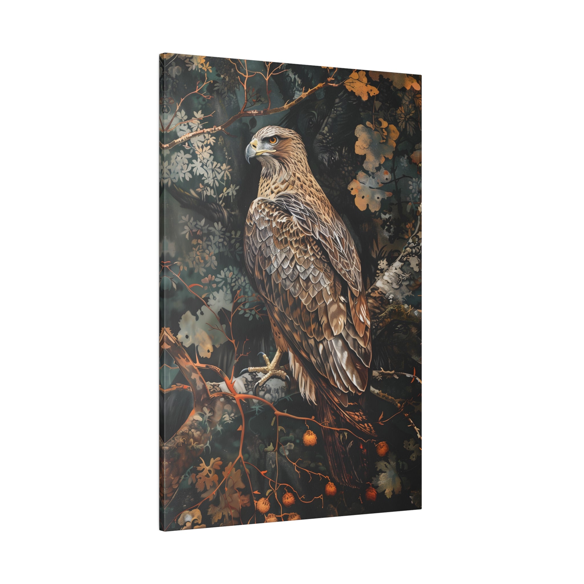 .75" Matte Canvas - Majestic Hawk in Autumn