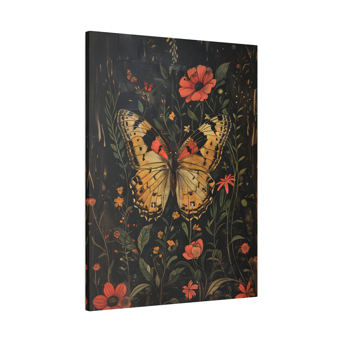 .75" Matte Canvas - Nocturnal Butterfly Garden