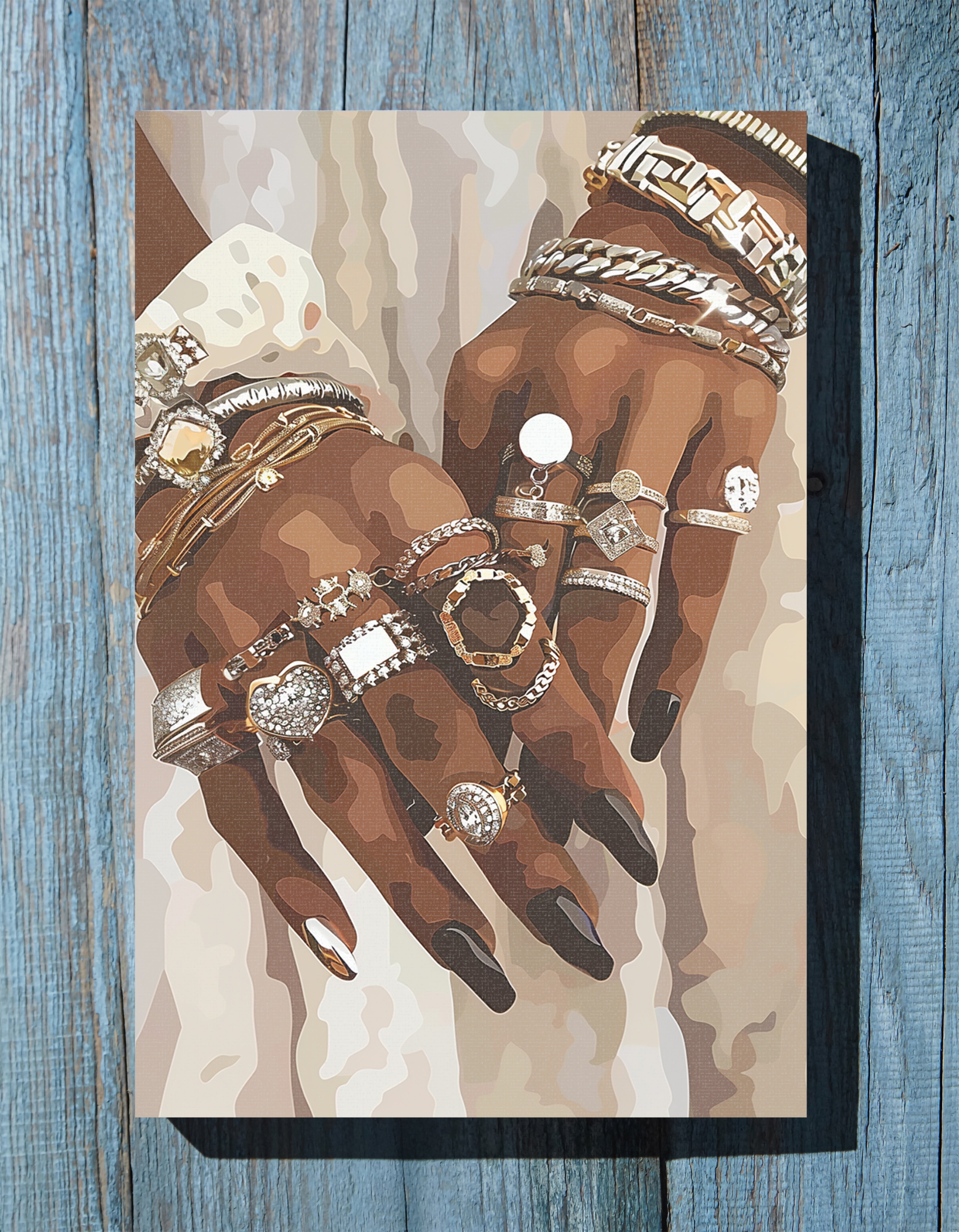 .75" Matte Canvas - Layered Luxe Jewelry Hands
