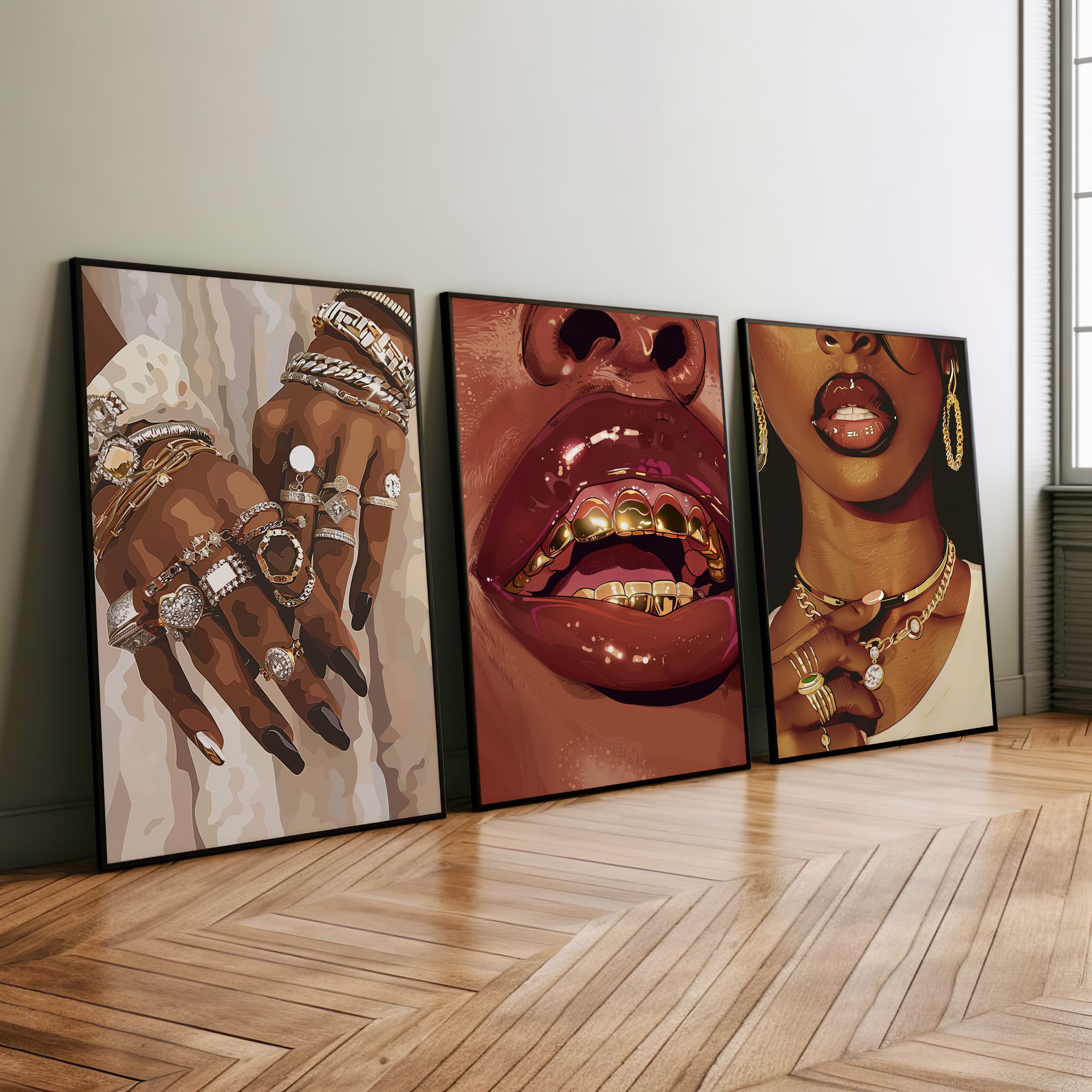 Framed Paper Print - Layered Luxe Jewelry Hands