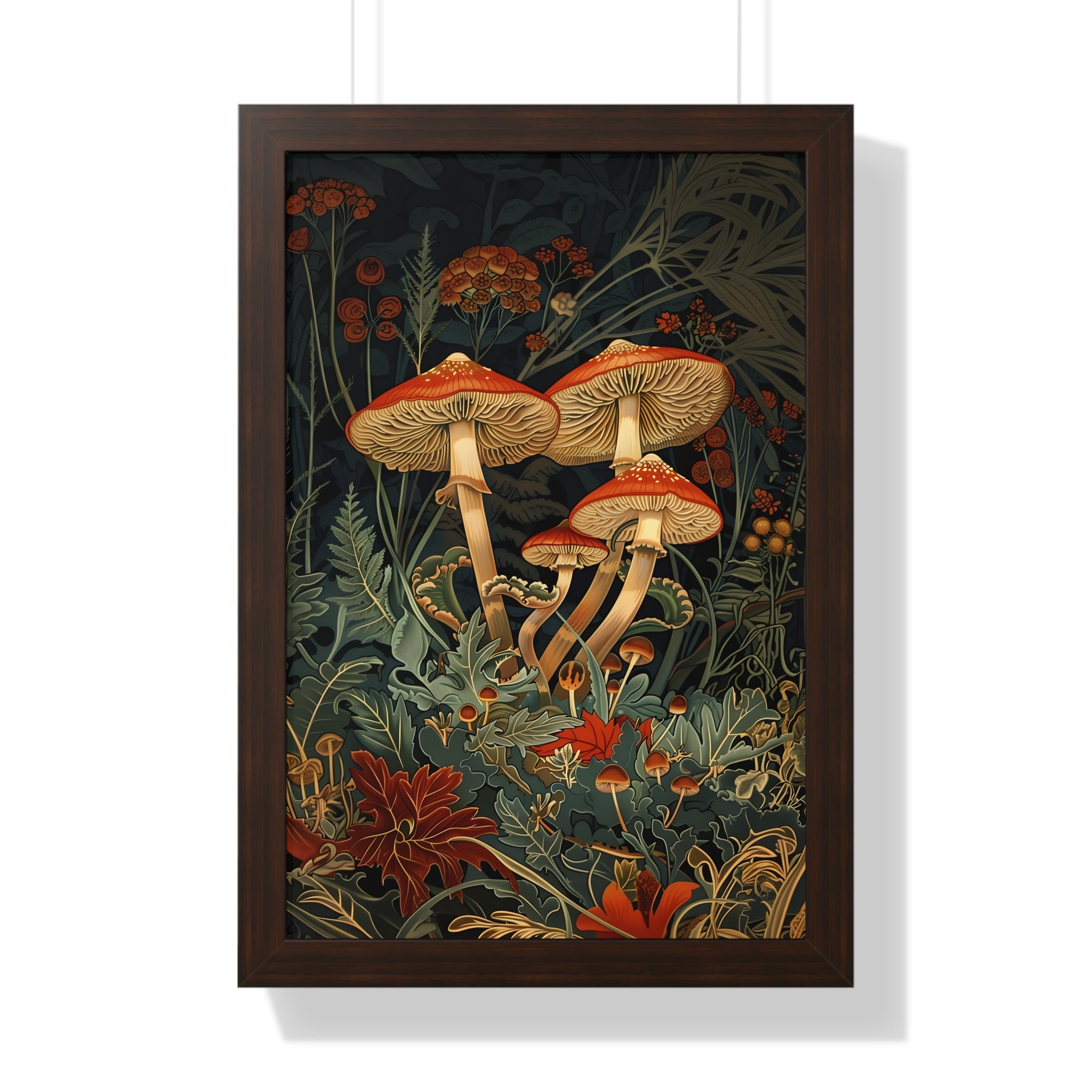 Framed Paper Print - Elegant Mushroom Reverie