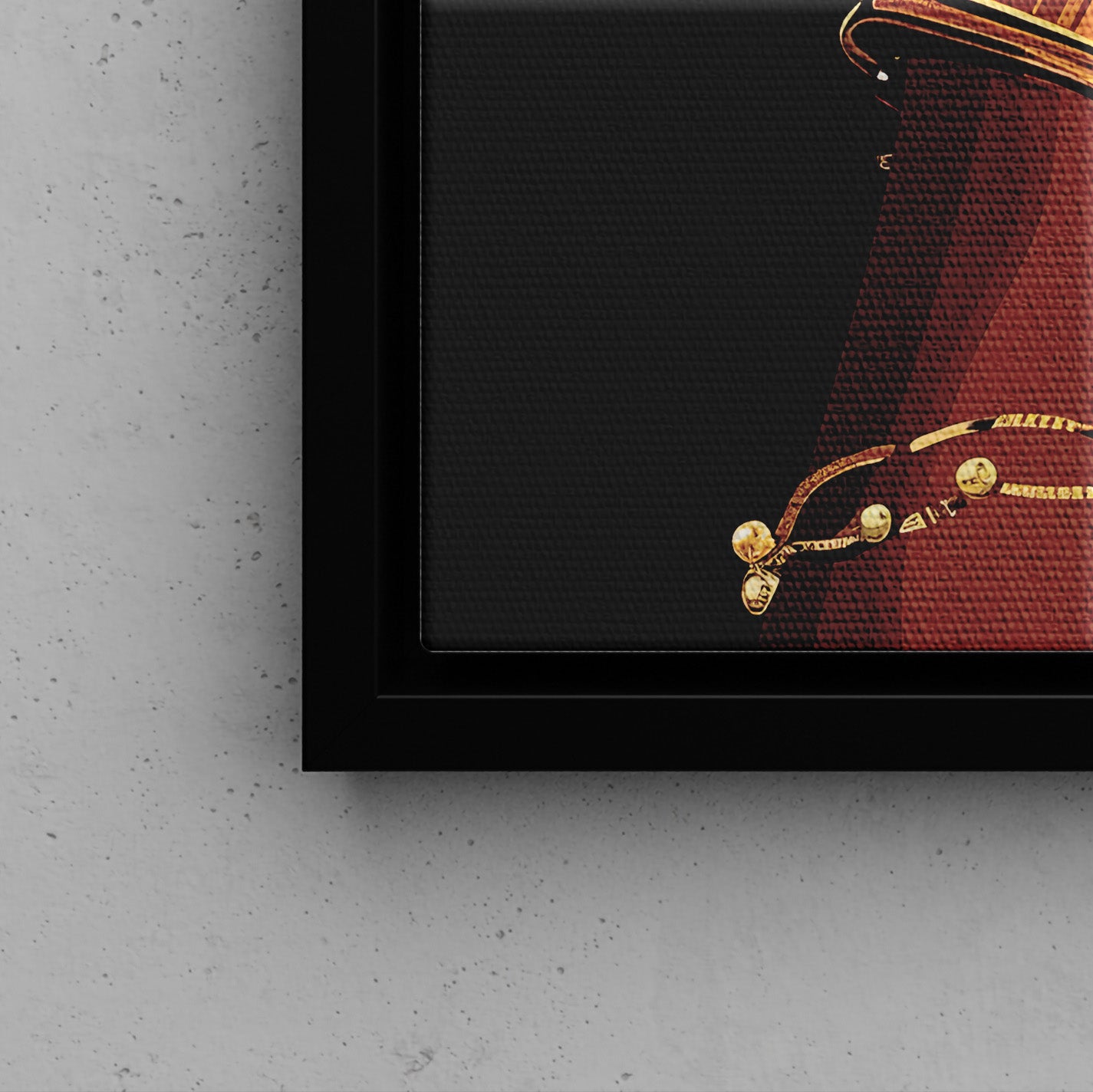 Framed Canvas - Golden Emerald Beauty Portrait