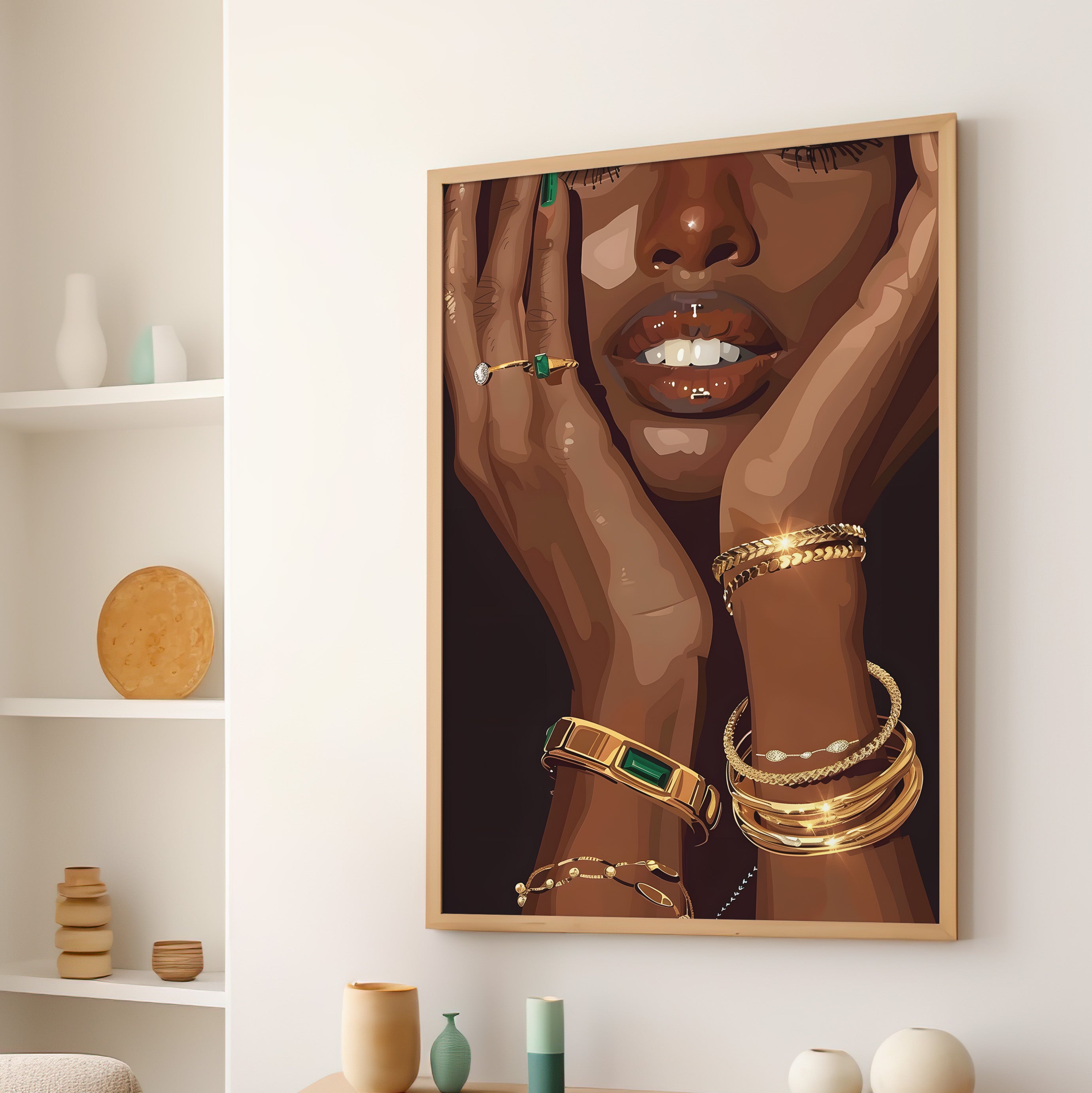 Golden Emerald Beauty Portrait